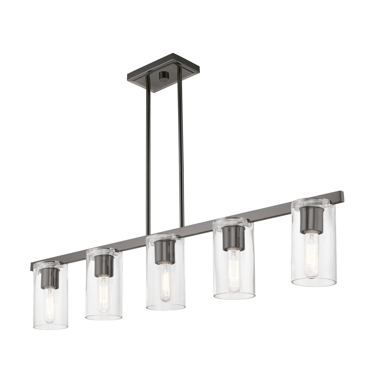 Livex Lighting - 49275-46 - Five Light Linear Chandelier - Clarion - Black Chrome