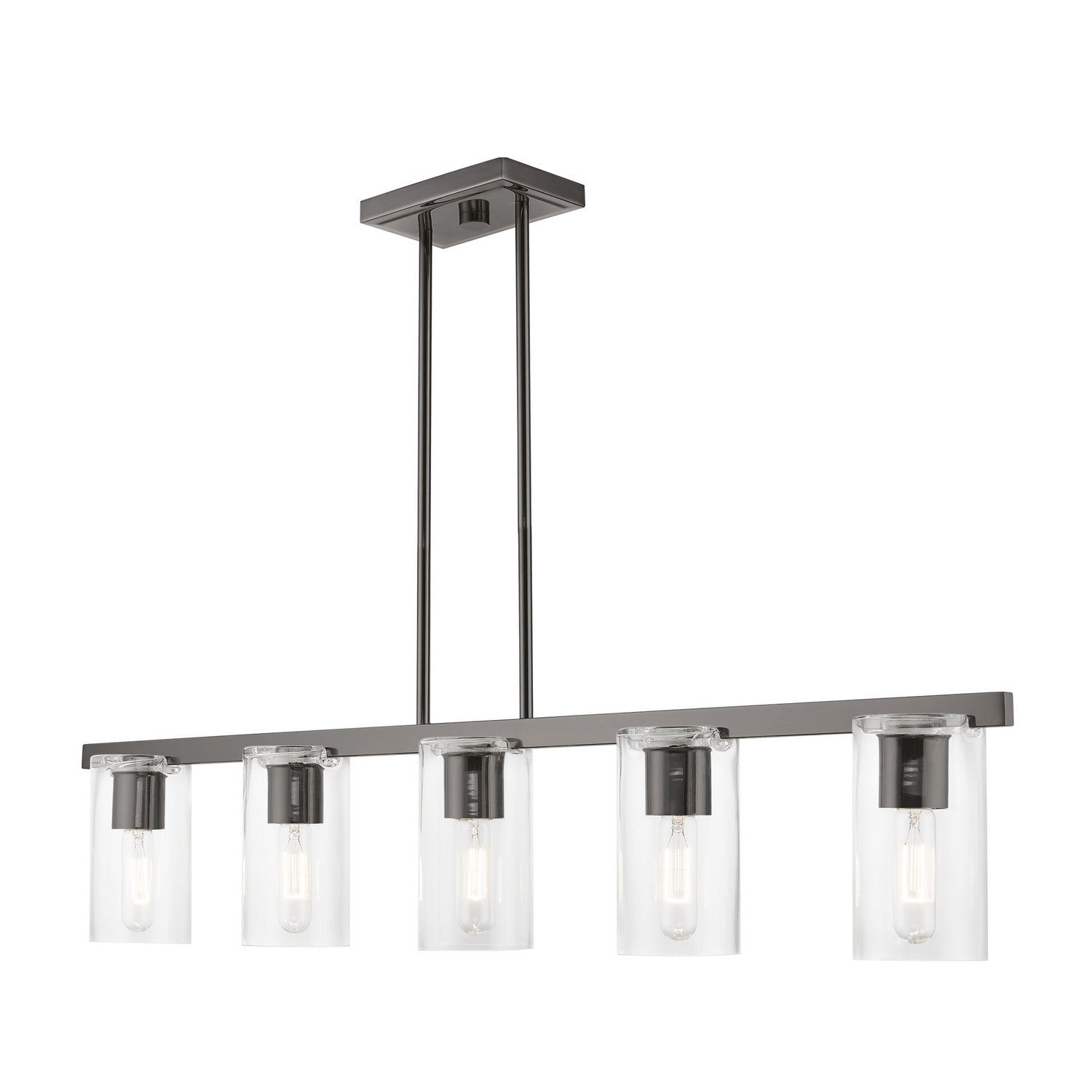 Livex Lighting - 49275-46 - Five Light Linear Chandelier - Clarion - Black Chrome