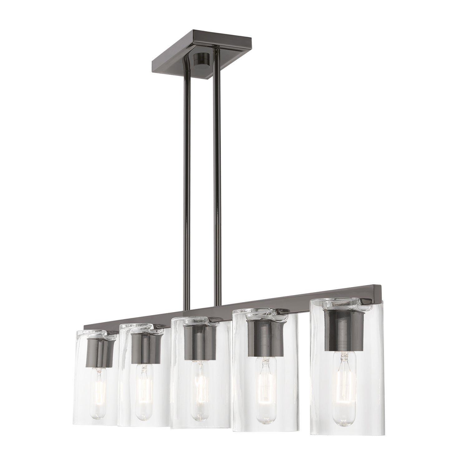 Livex Lighting - 49275-46 - Five Light Linear Chandelier - Clarion - Black Chrome