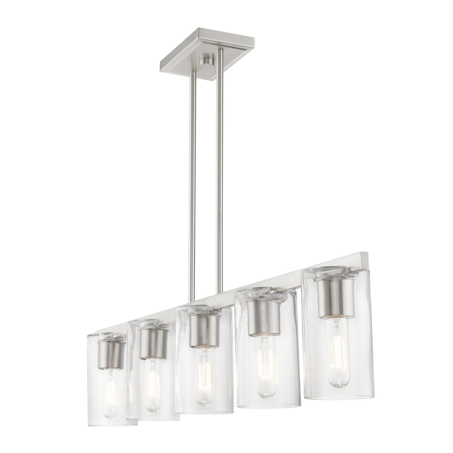 Livex Lighting - 49275-91 - Five Light Linear Chandelier - Clarion - Brushed Nickel