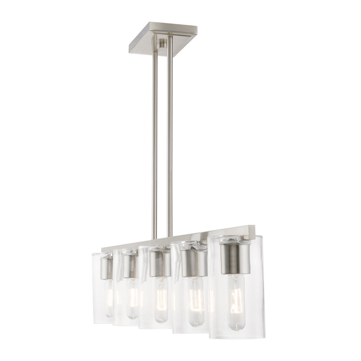 Livex Lighting - 49275-91 - Five Light Linear Chandelier - Clarion - Brushed Nickel