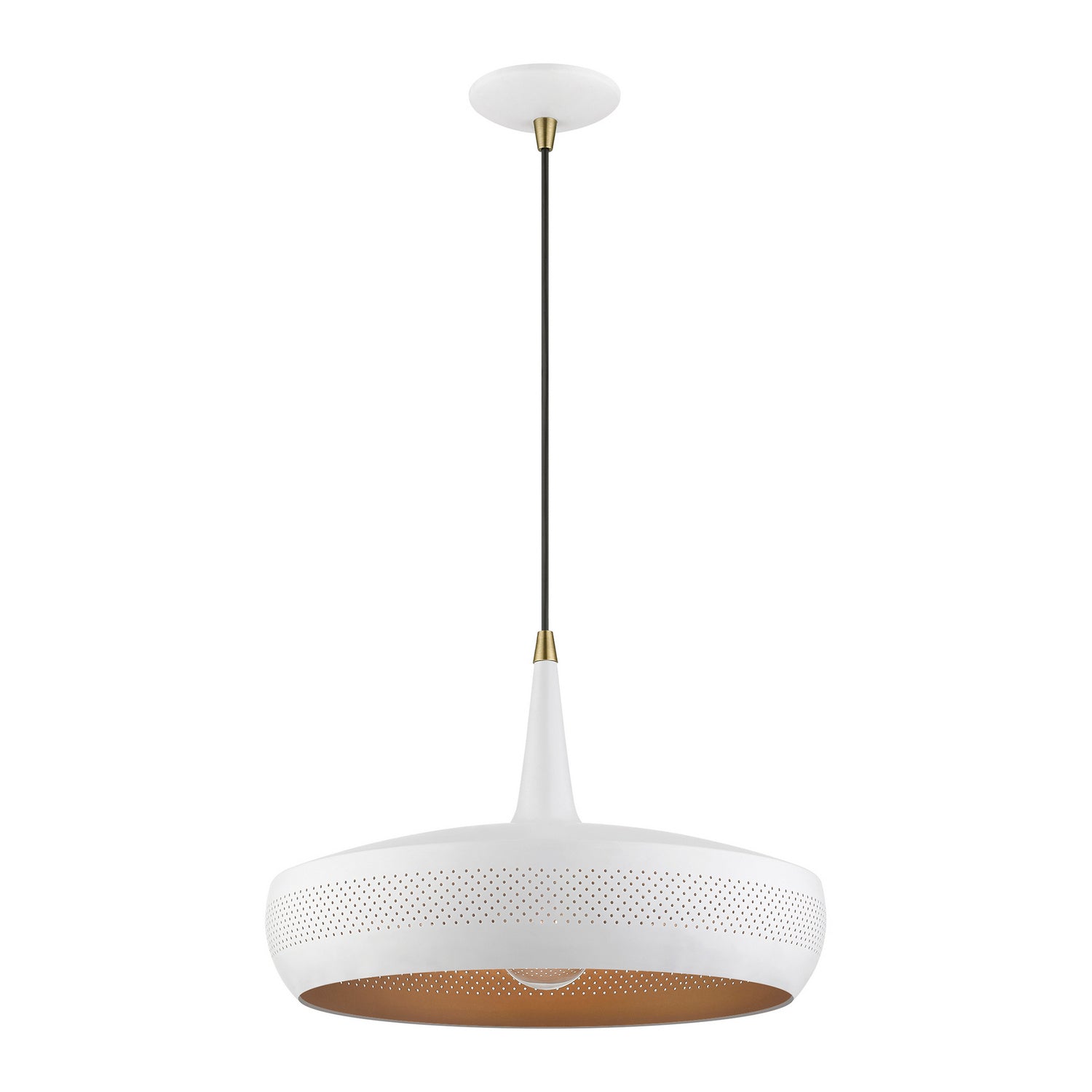 Livex Lighting - 49353-03 - One Light Pendant - Banbury - White w/Antique Brass