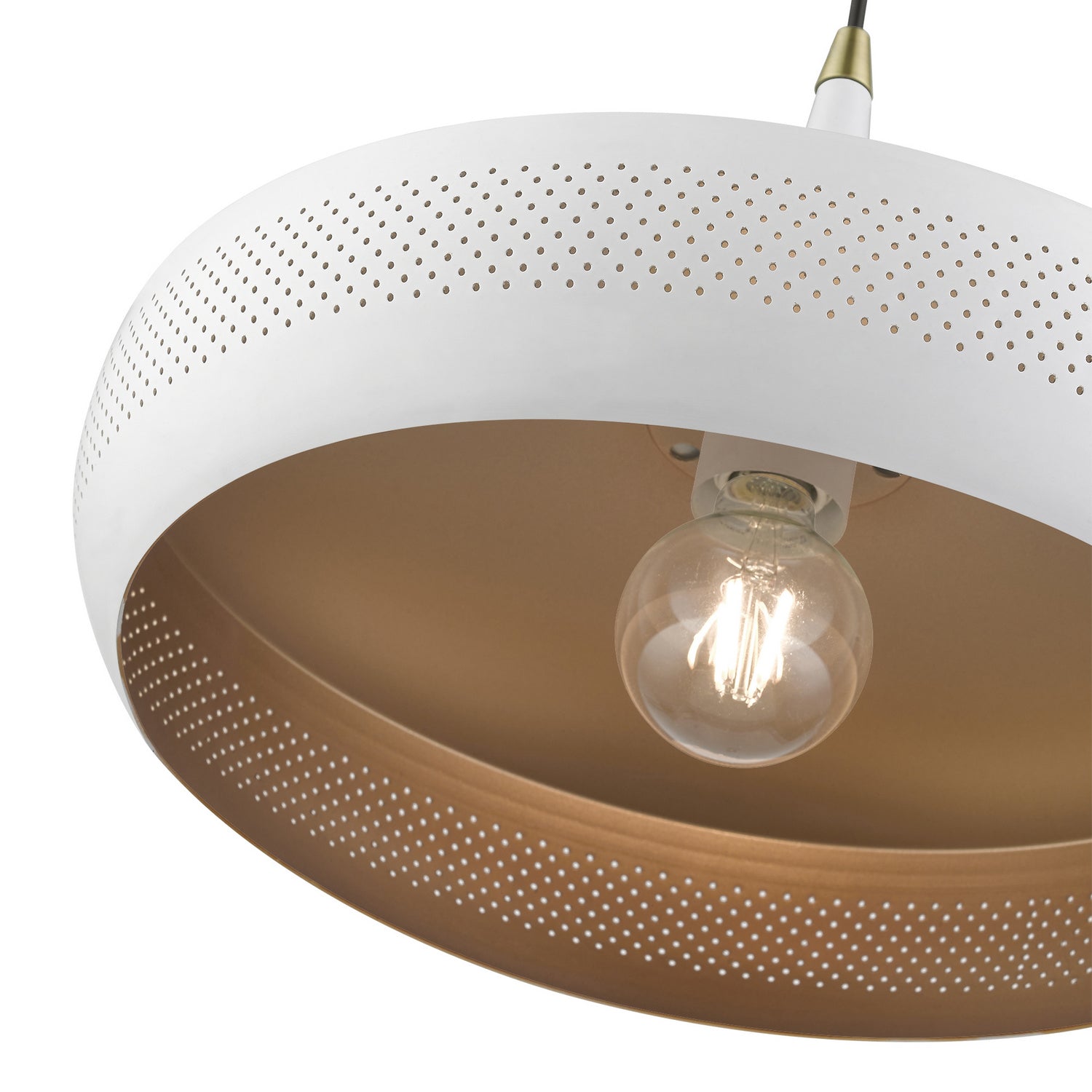 Livex Lighting - 49353-03 - One Light Pendant - Banbury - White w/Antique Brass
