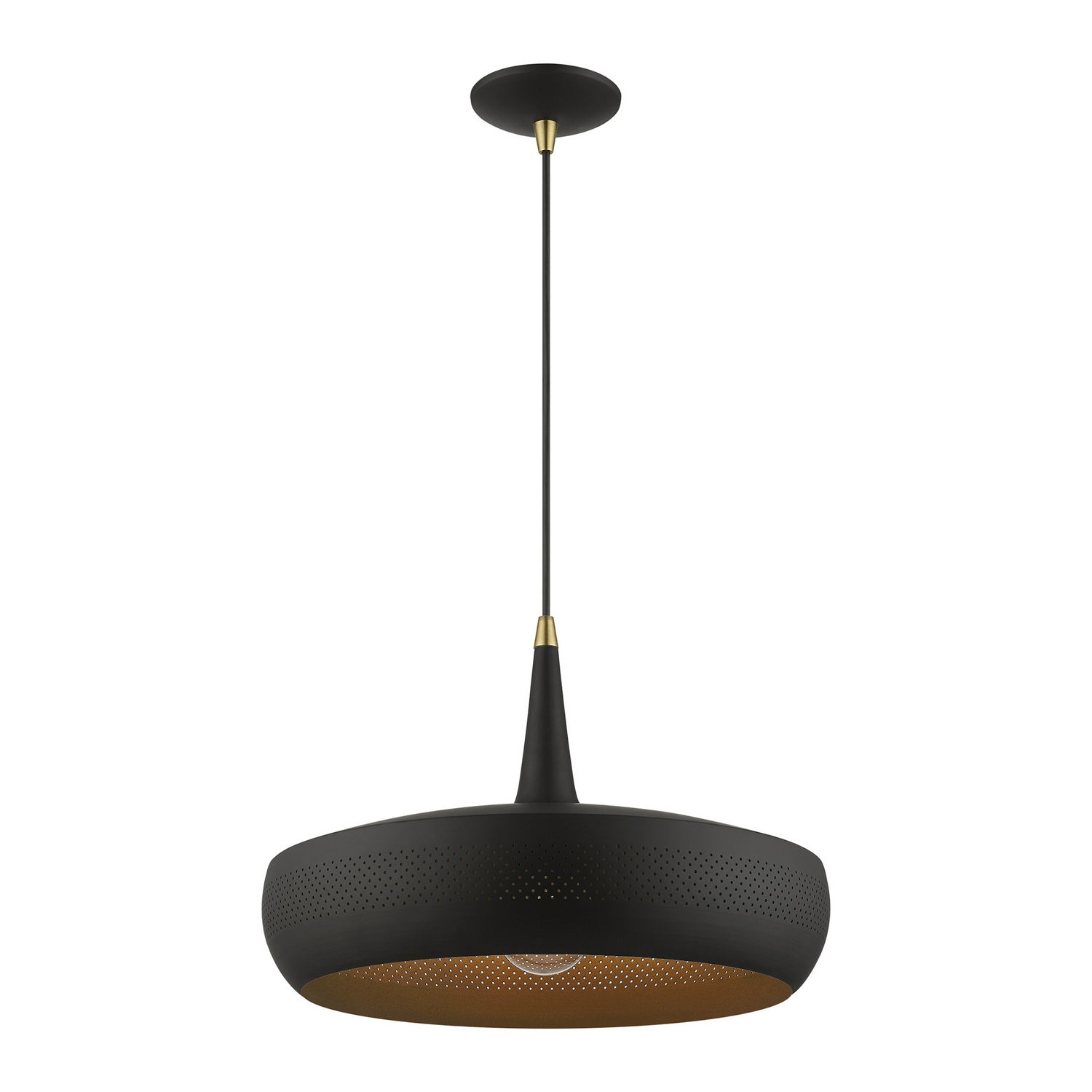 Livex Lighting - 49353-04 - One Light Pendant - Banbury - Black w/Antique Brass