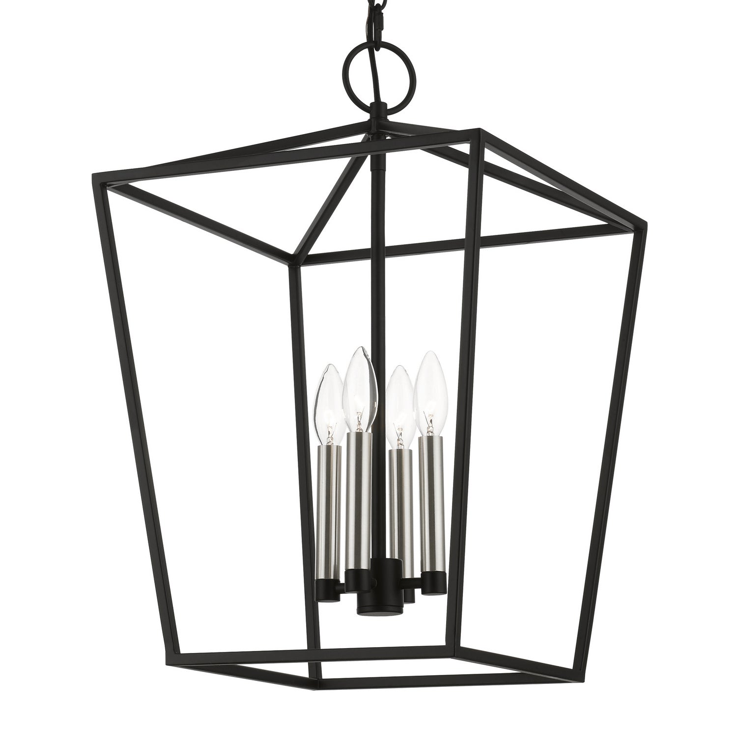 Livex Lighting - 49434-04 - Four Light Chandelier - Devone - Black w/Brushed Nickel