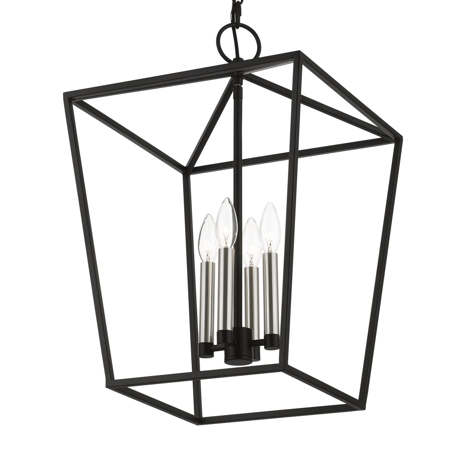 Livex Lighting - 49434-04 - Four Light Chandelier - Devone - Black w/Brushed Nickel