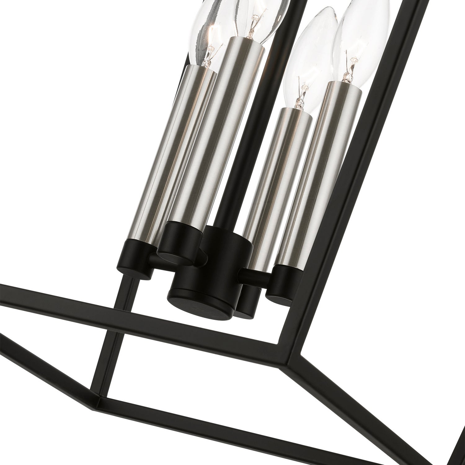 Livex Lighting - 49434-04 - Four Light Chandelier - Devone - Black w/Brushed Nickel