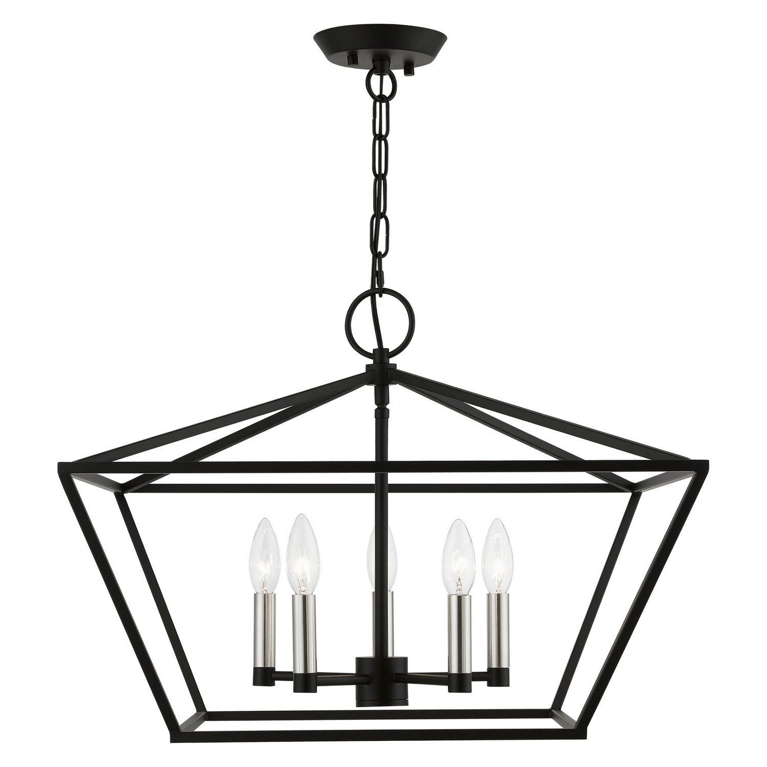 Livex Lighting - 49435-04 - Five Light Chandelier - Devone - Black w/Brushed Nickel