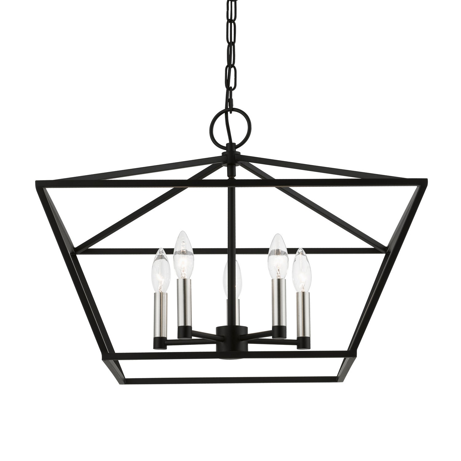 Livex Lighting - 49435-04 - Five Light Chandelier - Devone - Black w/Brushed Nickel