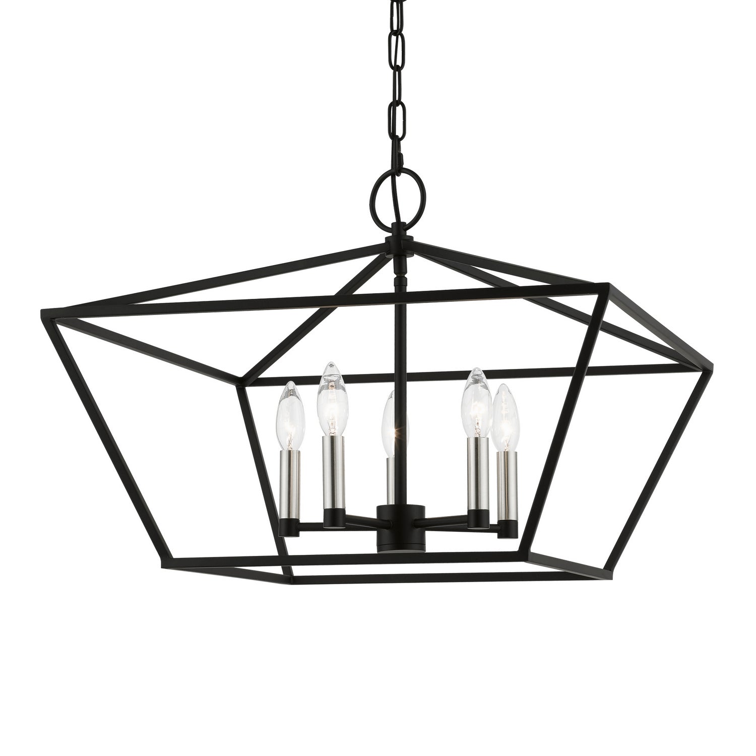 Livex Lighting - 49435-04 - Five Light Chandelier - Devone - Black w/Brushed Nickel
