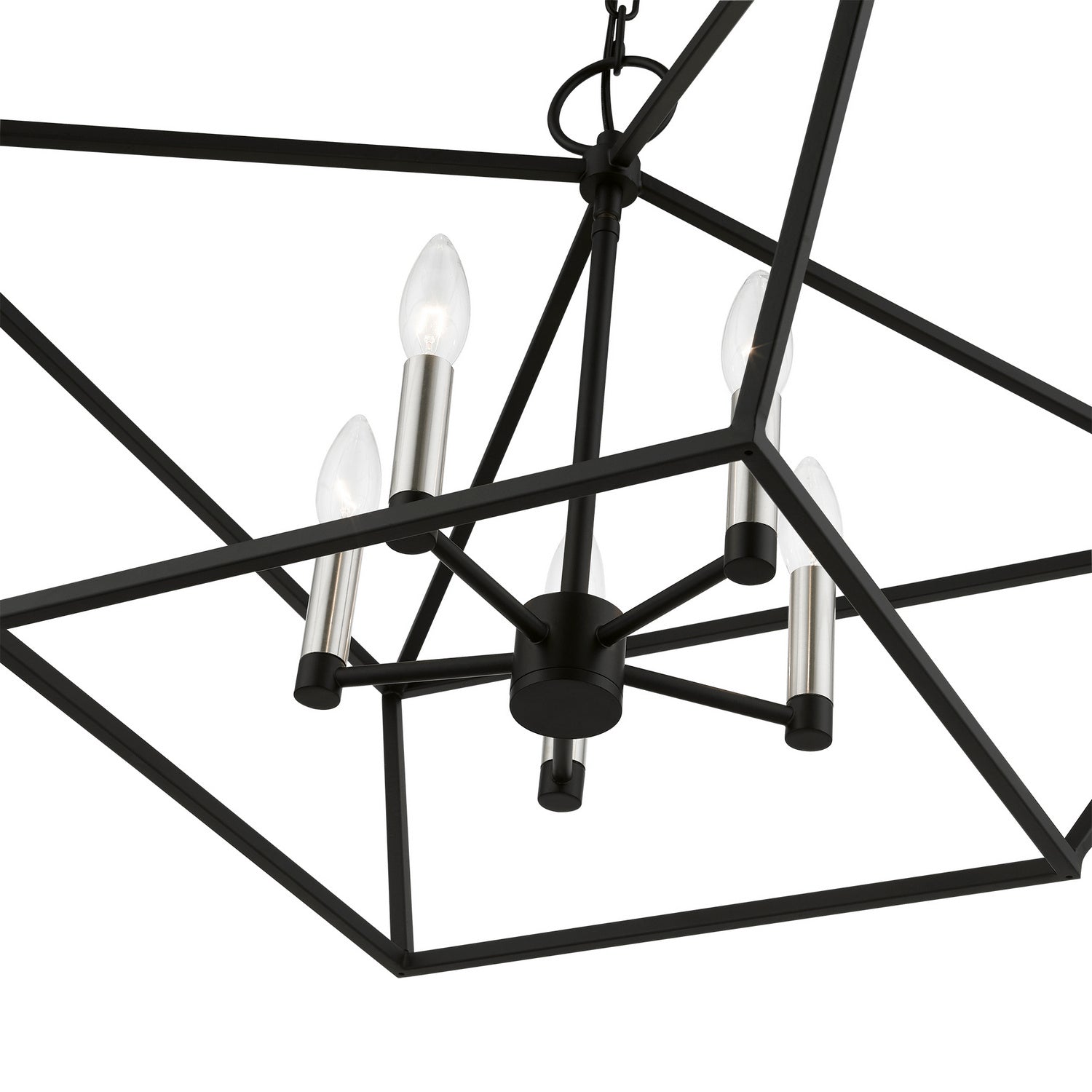 Livex Lighting - 49435-04 - Five Light Chandelier - Devone - Black w/Brushed Nickel