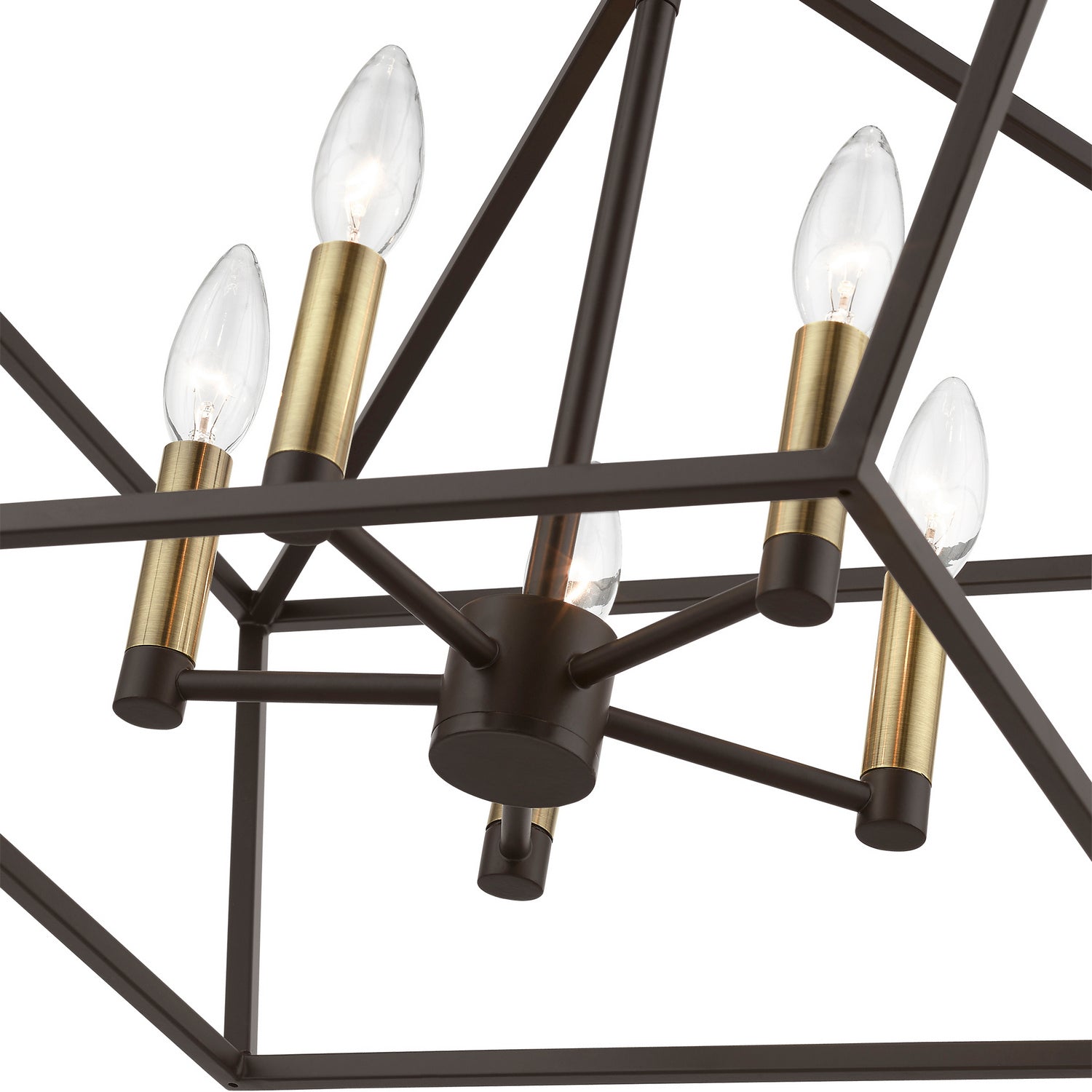 Livex Lighting - 49435-07 - Five Light Chandelier - Devone - Bronze w/Antique Brass