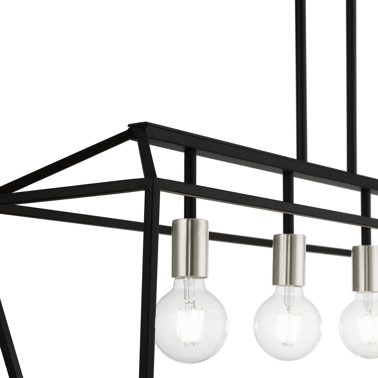 Livex Lighting - 49437-04 - Four Light Linear Chandelier - Devone - Black w/Brushed Nickel