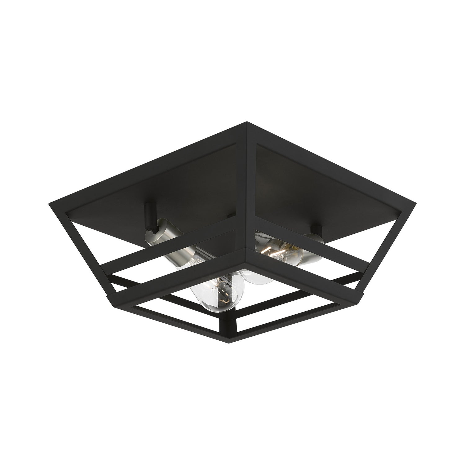 Livex Lighting - 49560-04 - Two Light Flush Mount - Schofield - Black w/Brushed Nickel