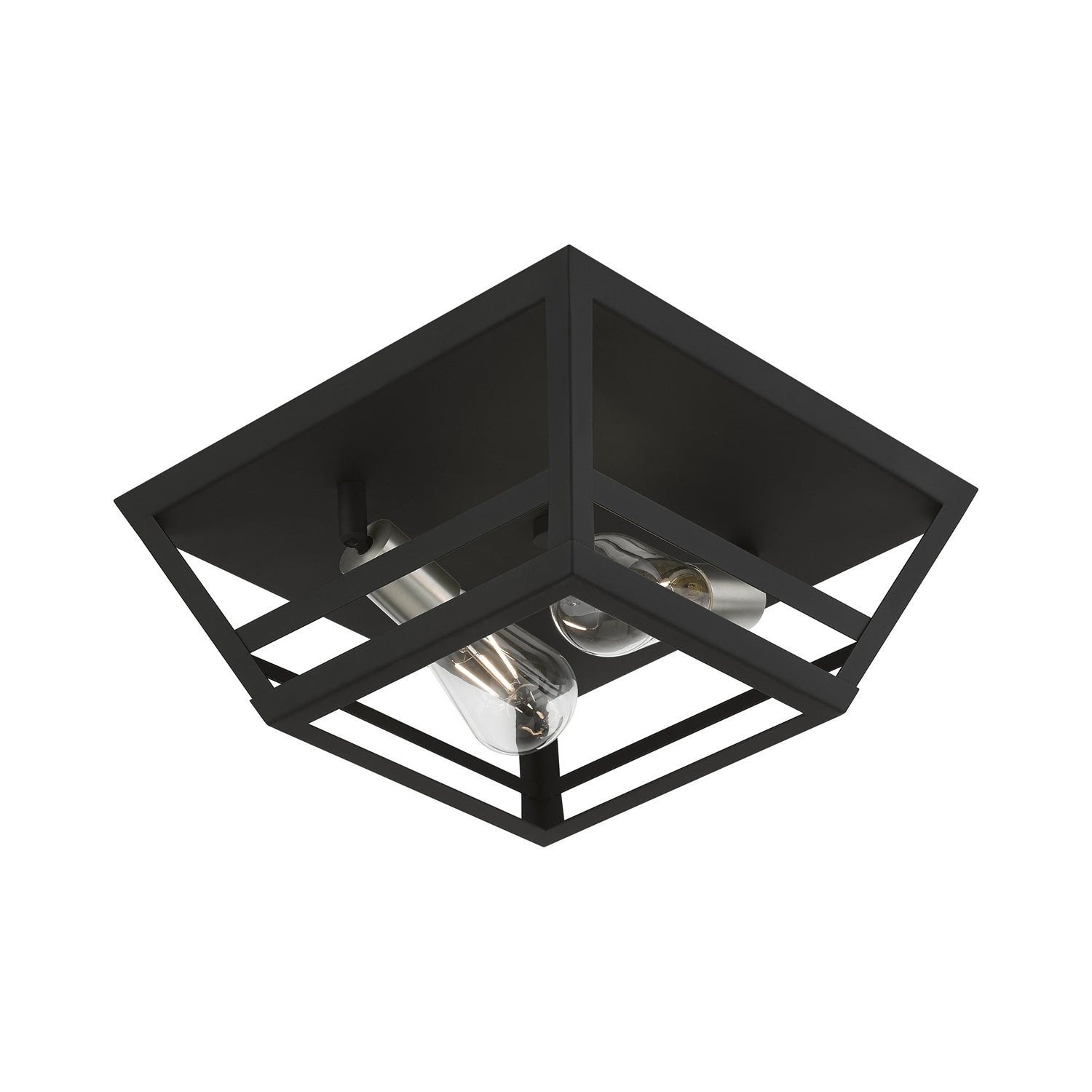 Livex Lighting - 49560-04 - Two Light Flush Mount - Schofield - Black w/Brushed Nickel