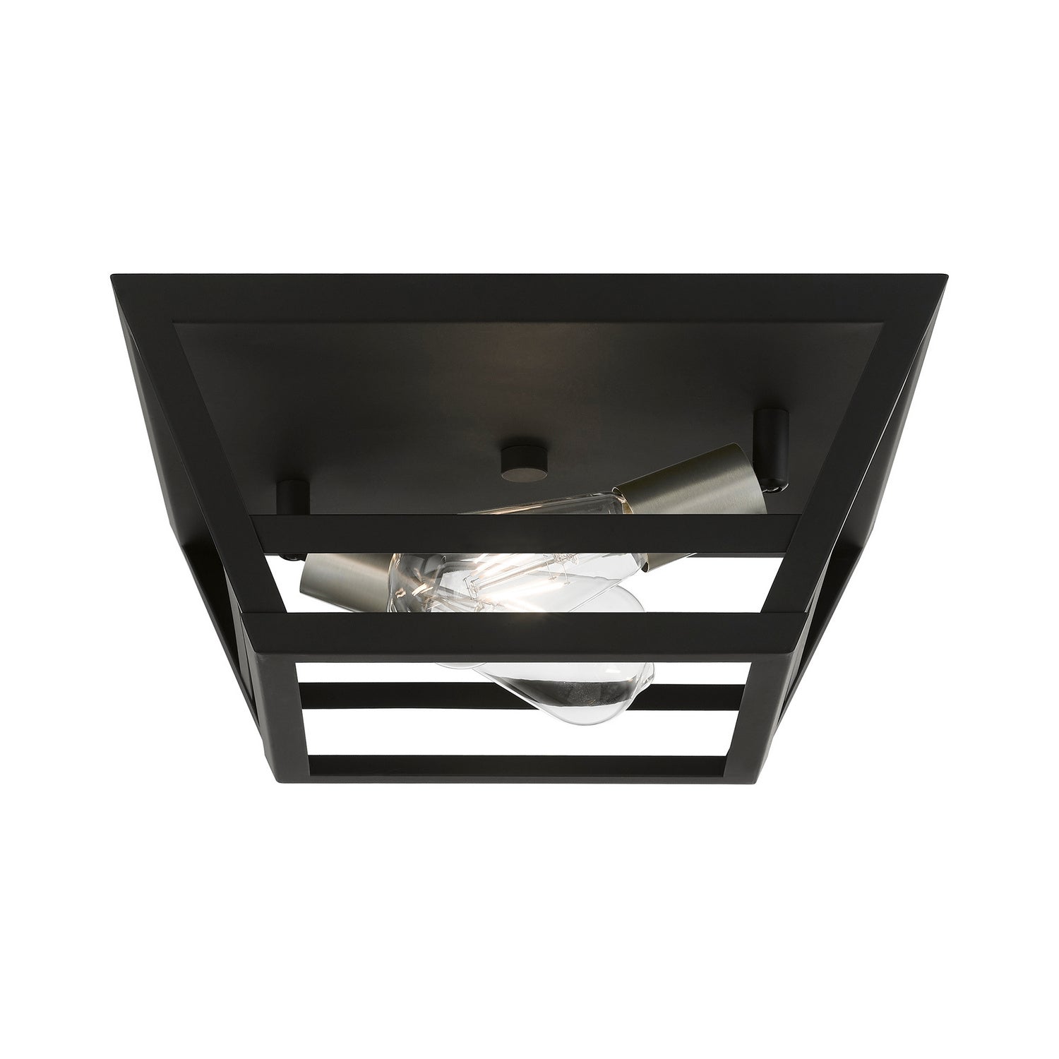 Livex Lighting - 49560-04 - Two Light Flush Mount - Schofield - Black w/Brushed Nickel