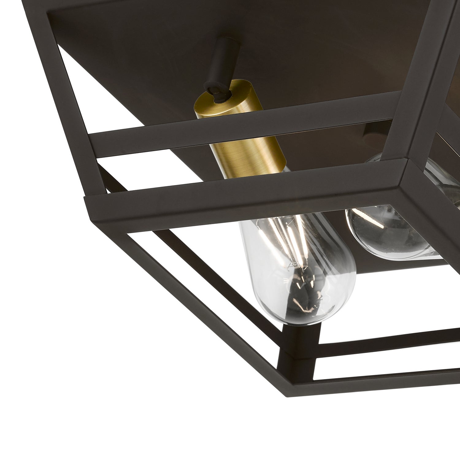 Livex Lighting - 49560-07 - Two Light Flush Mount - Schofield - Bronze w/Antique Brass