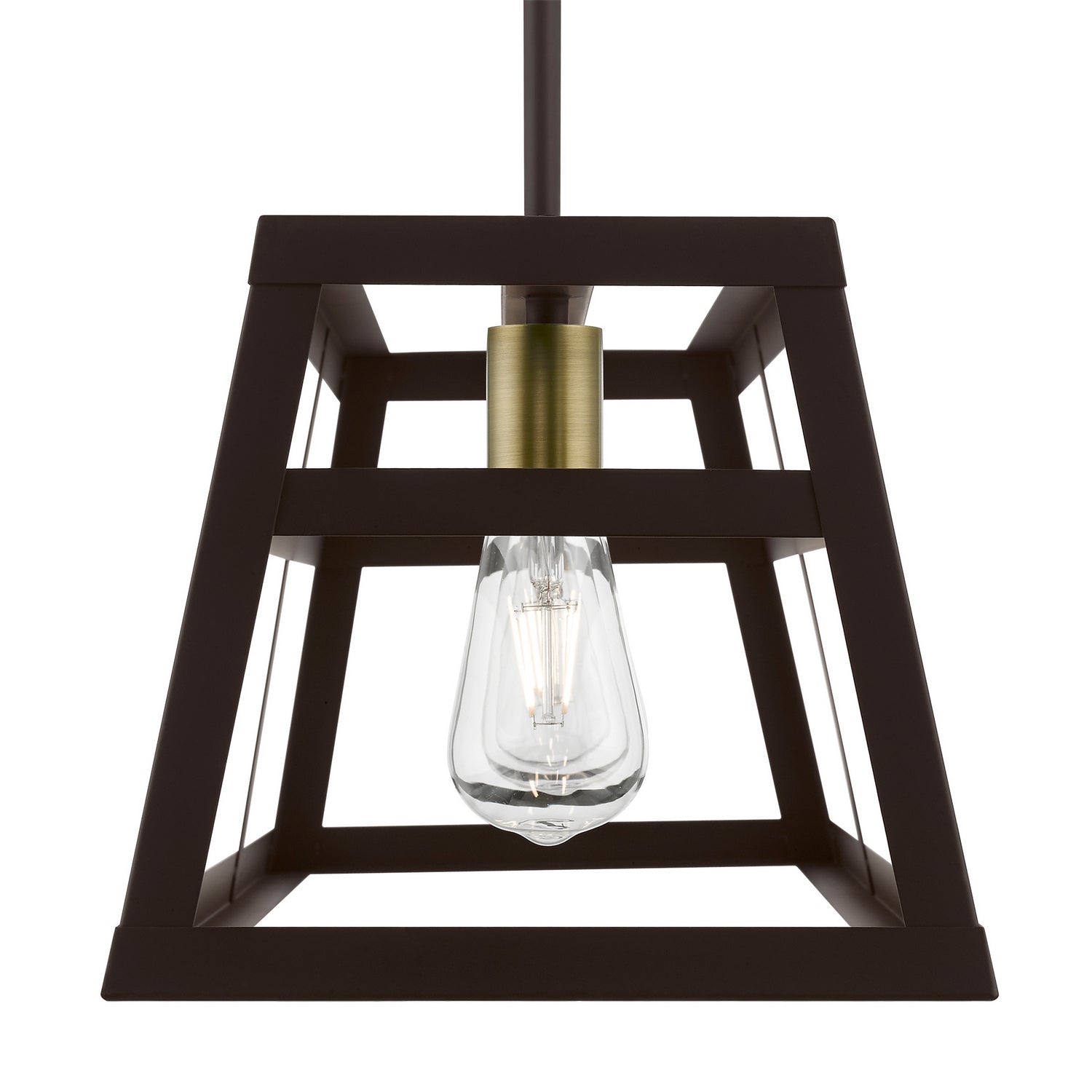 Livex Lighting - 49563-07 - Three Light Linear Chandelier - Schofield - Bronze w/Antique Brass