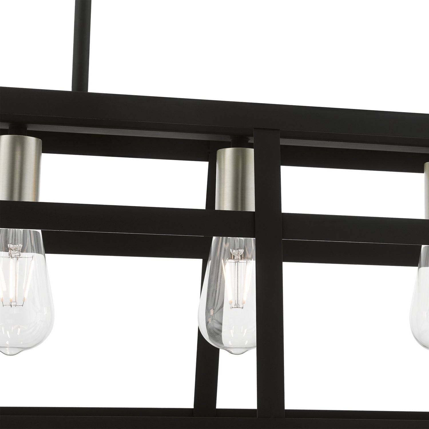 Livex Lighting - 49565-04 - Five Light Linear Chandelier - Schofield - Black w/Brushed Nickel
