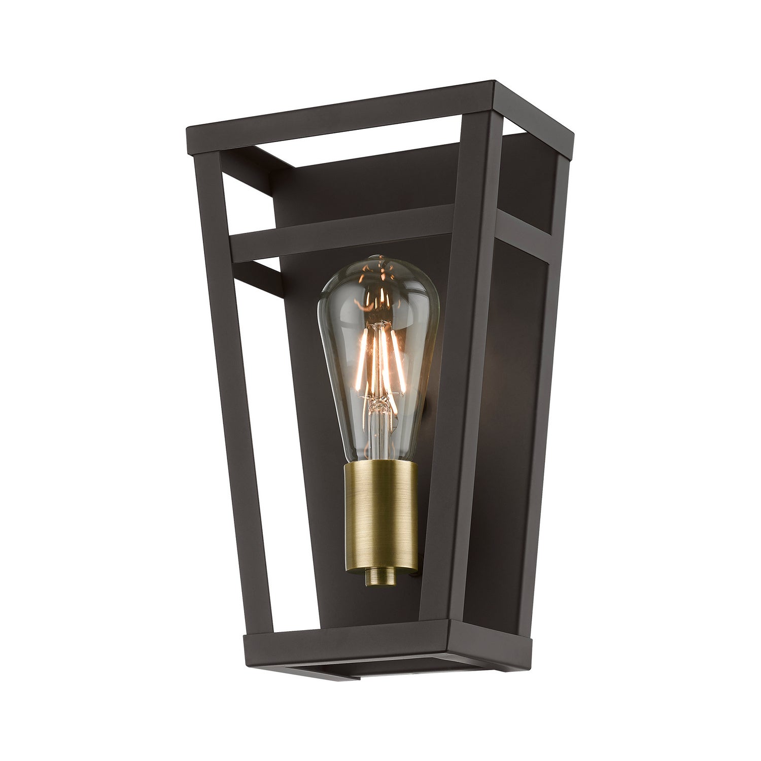 Livex Lighting - 49567-07 - One Light Wall Sconce - Schofield - Bronze w/Antique Brass