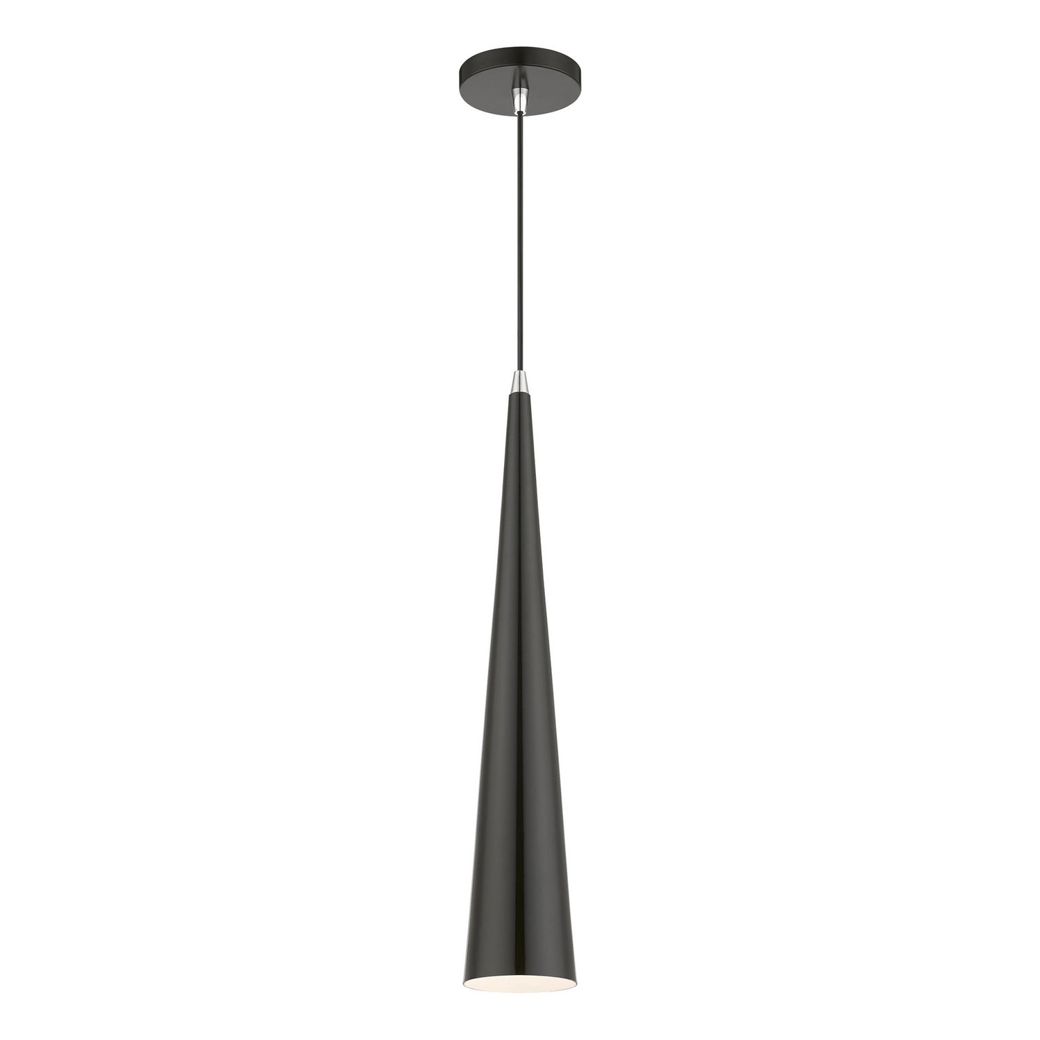Livex Lighting - 49631-68 - One Light Pendant - Noho - Shiny Black w/Polished Chrome