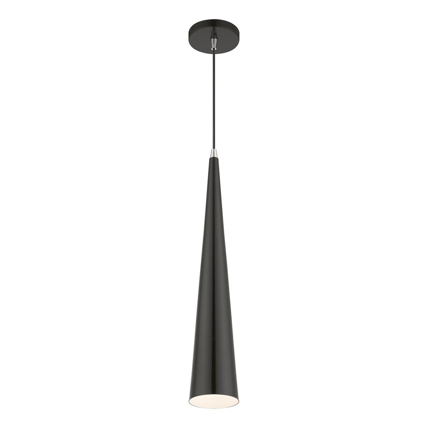 Livex Lighting - 49631-68 - One Light Pendant - Noho - Shiny Black w/Polished Chrome