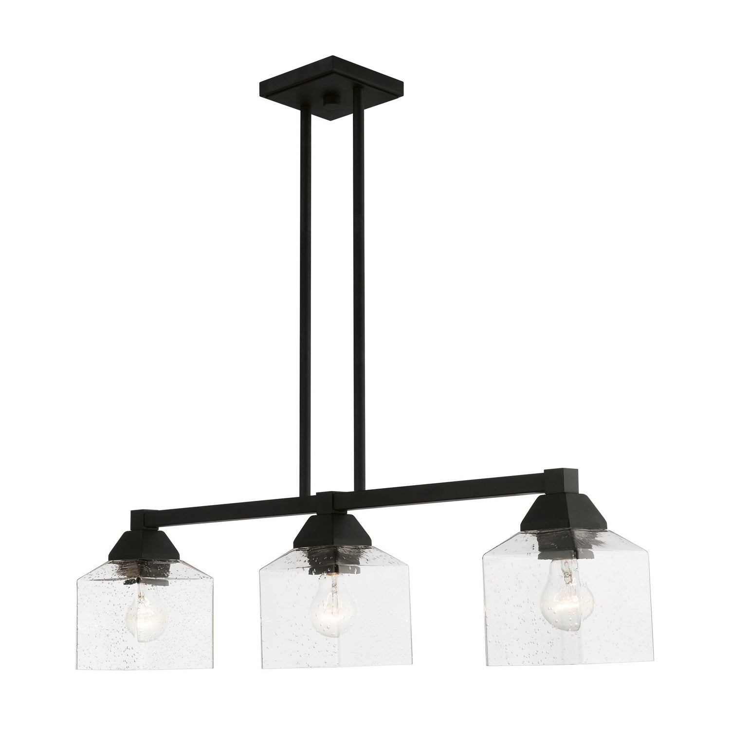 Livex Lighting - 49763-04 - Three Light Linear Chandelier - Aragon - Black