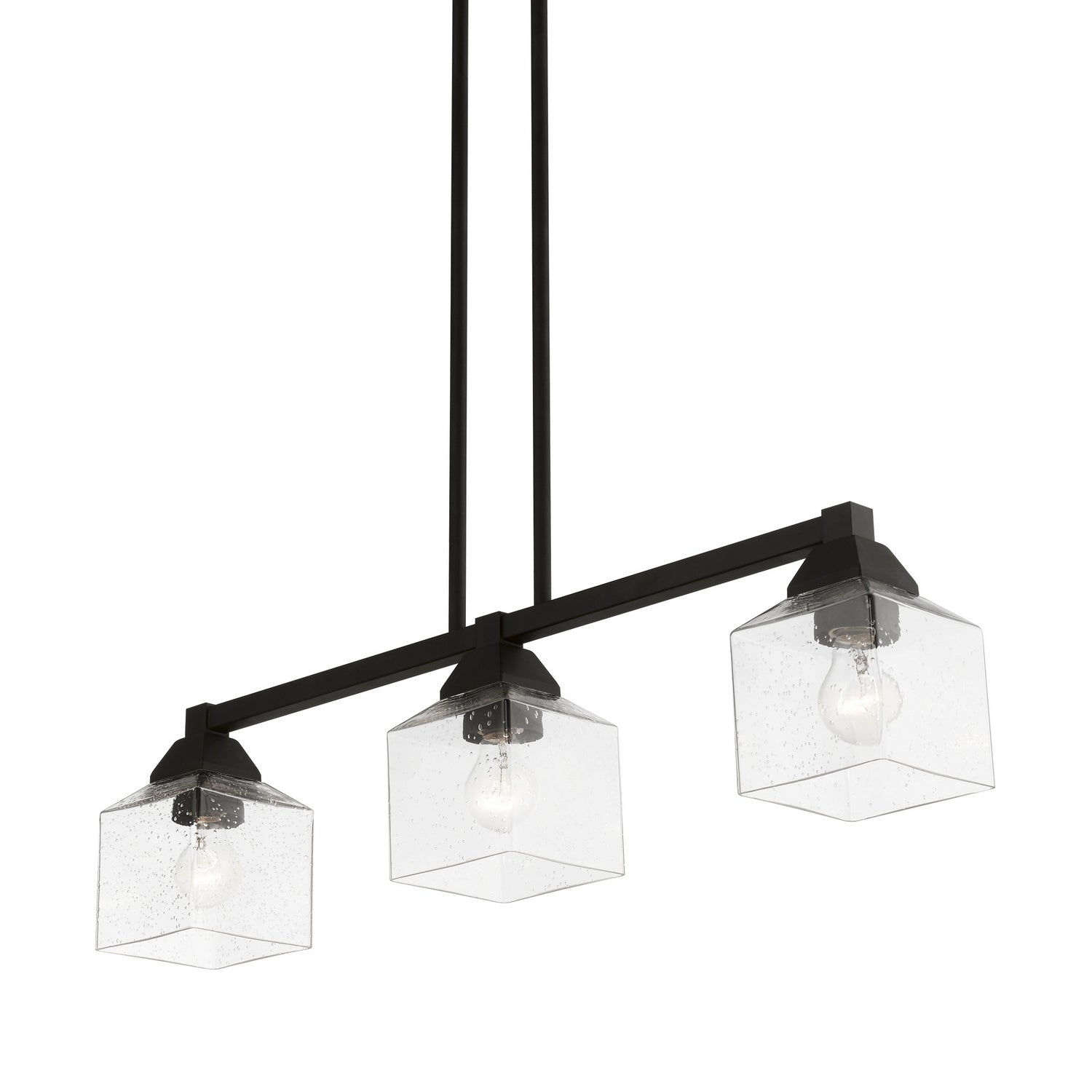 Livex Lighting - 49763-04 - Three Light Linear Chandelier - Aragon - Black