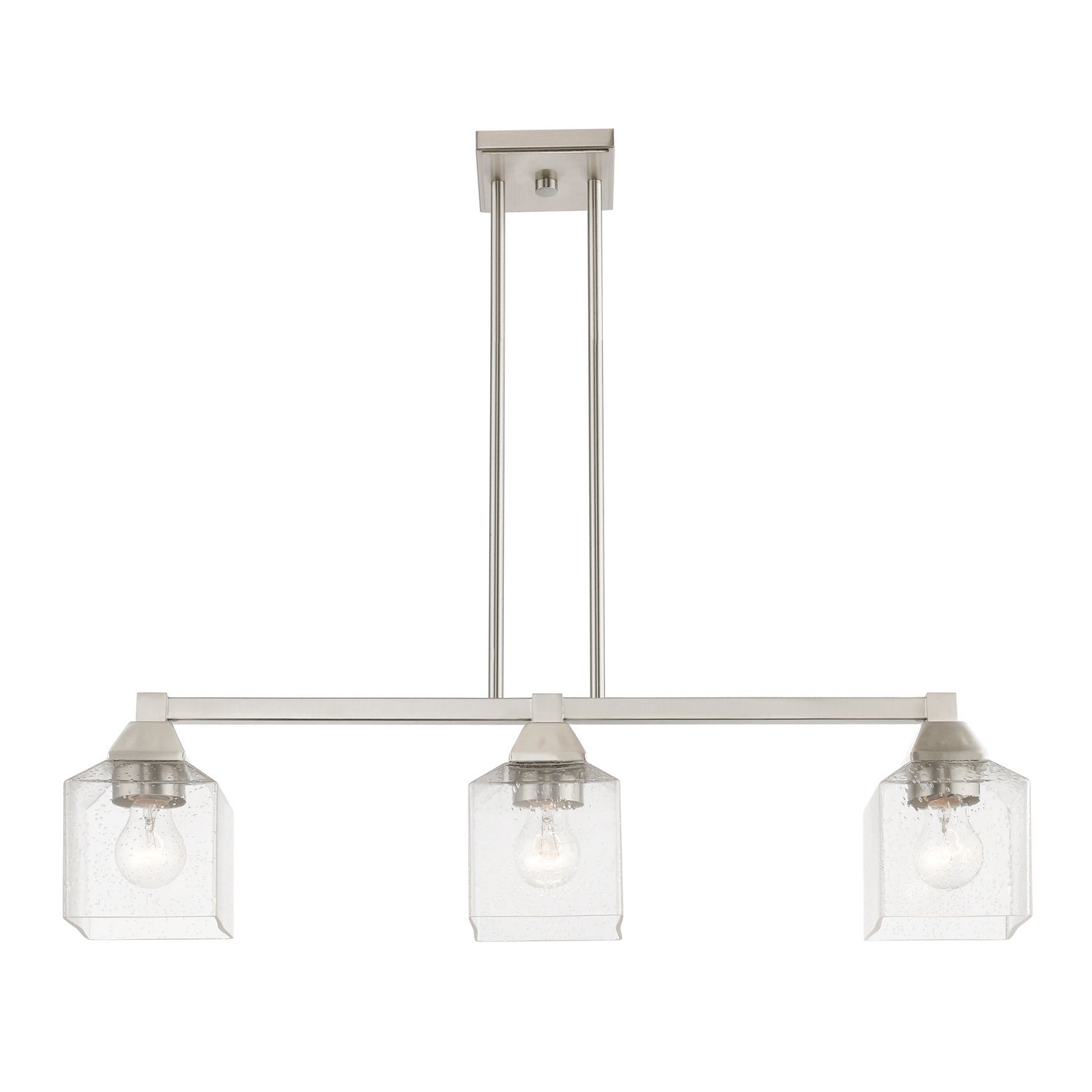 Livex Lighting - 49763-91 - Three Light Linear Chandelier - Aragon - Brushed Nickel