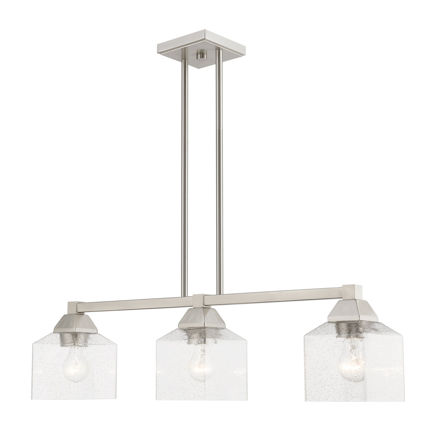 Livex Lighting - 49763-91 - Three Light Linear Chandelier - Aragon - Brushed Nickel