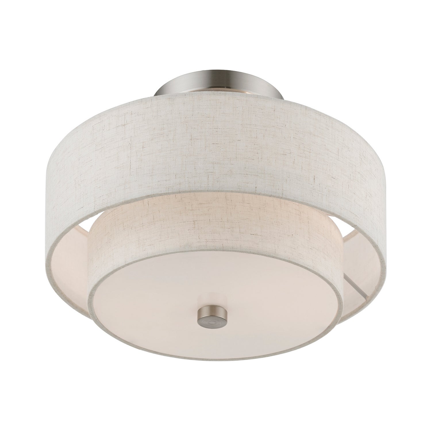 Livex Lighting - 51082-91 - Two Light Semi-Flush Mount - Meridian - Brushed Nickel