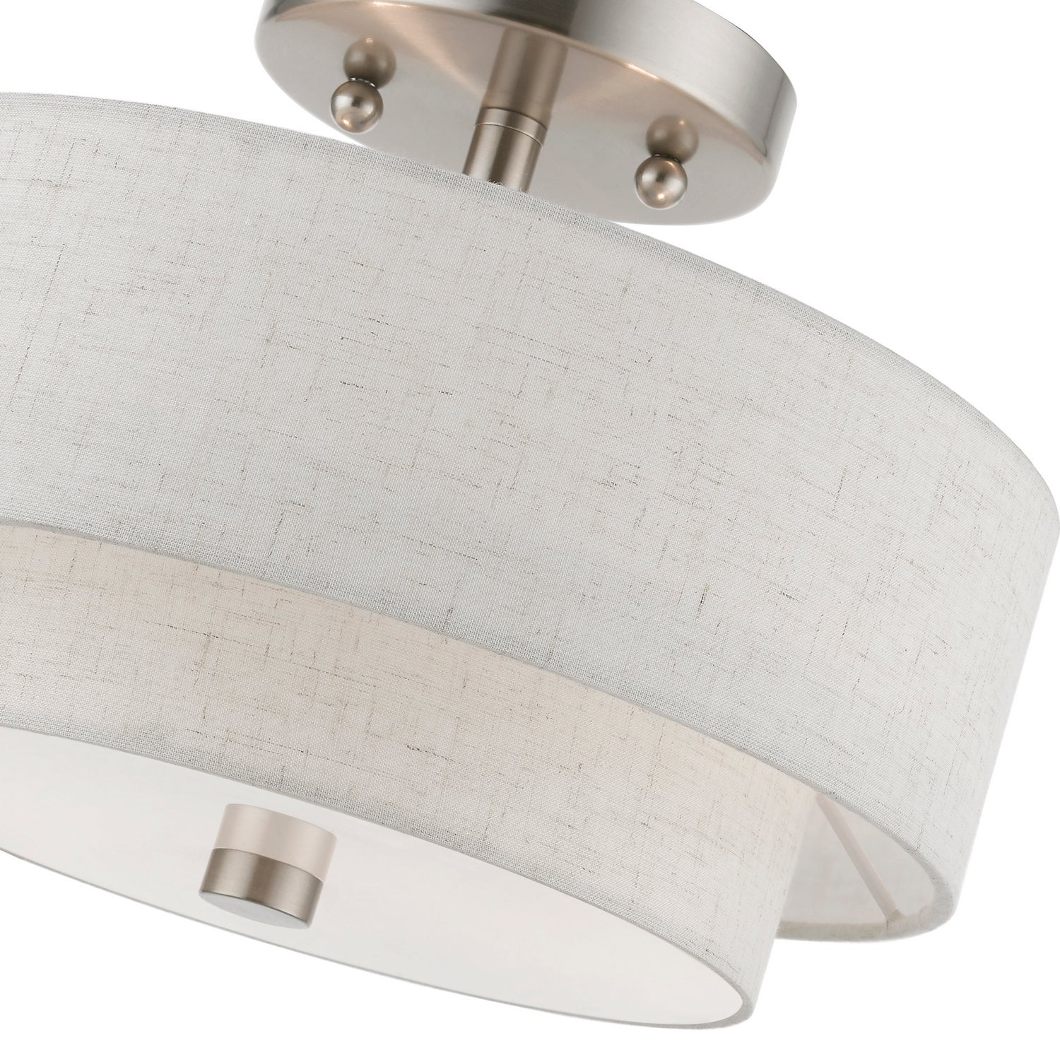 Livex Lighting - 51082-91 - Two Light Semi-Flush Mount - Meridian - Brushed Nickel