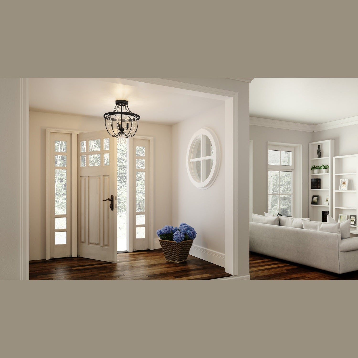 Quoizel - ADL1716MBK - Three Light Semi Flush Mount - Adelaide - Matte Black