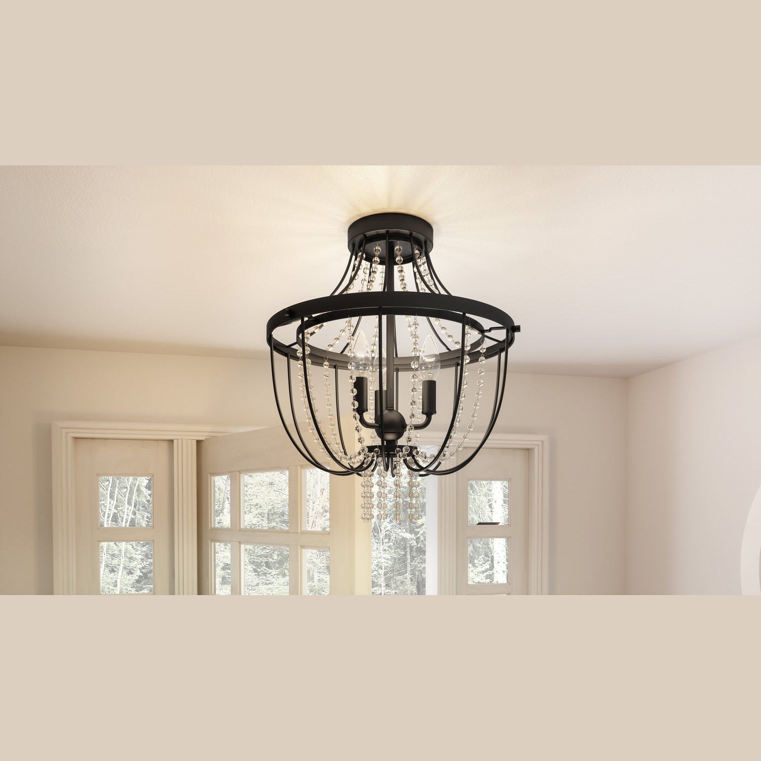 Quoizel - ADL1716MBK - Three Light Semi Flush Mount - Adelaide - Matte Black