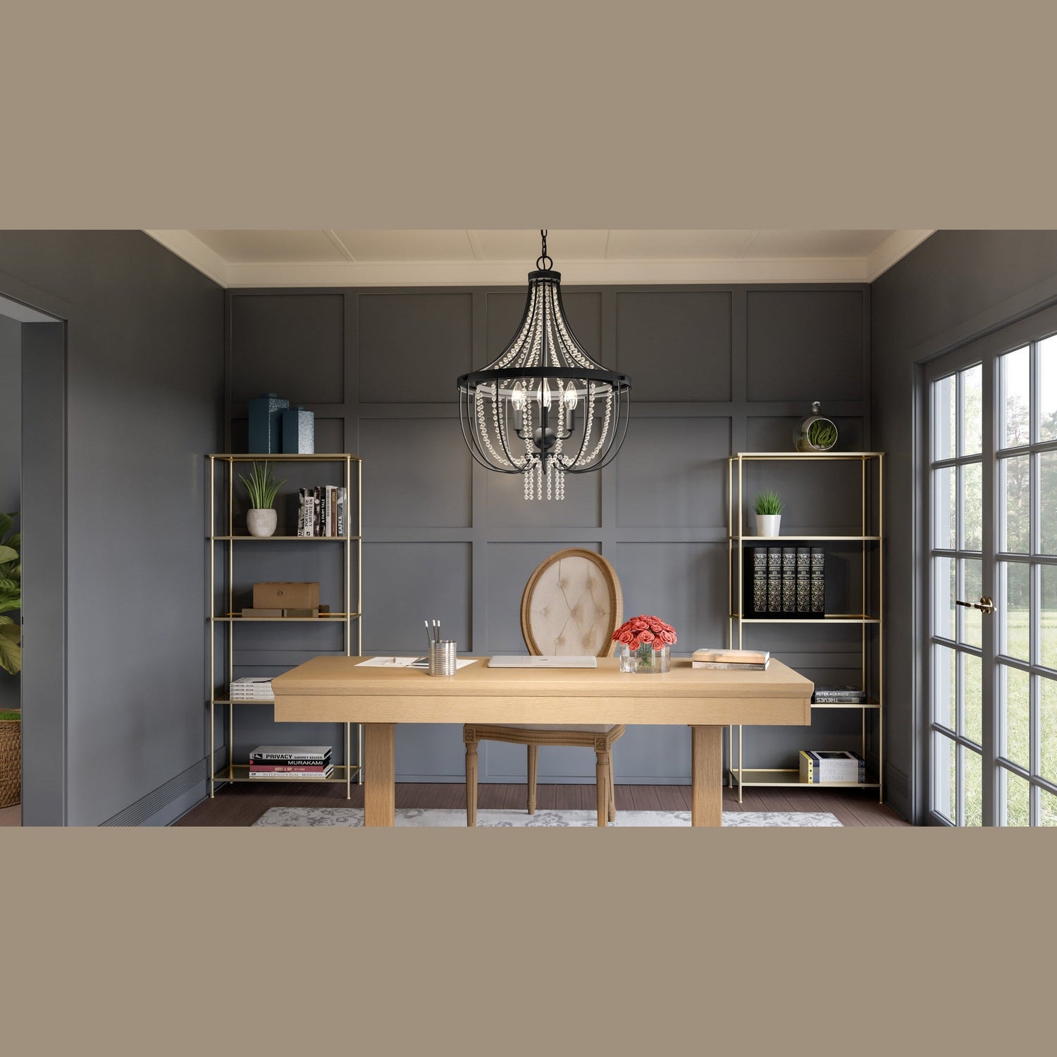 Quoizel - ADL2820MBK - Four Light Pendant - Adelaide - Matte Black