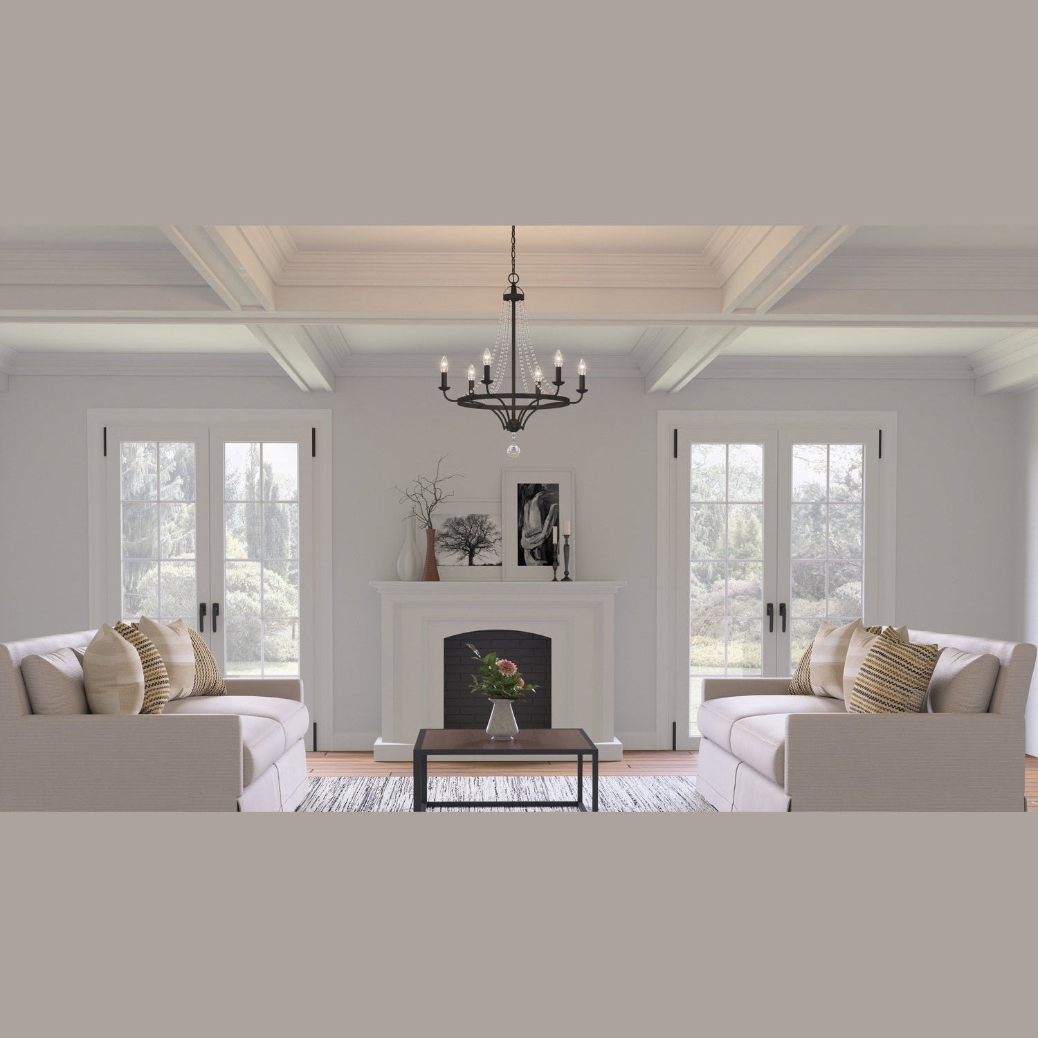 Quoizel - ADL5026MBK - Six Light Chandelier - Adelaide - Matte Black