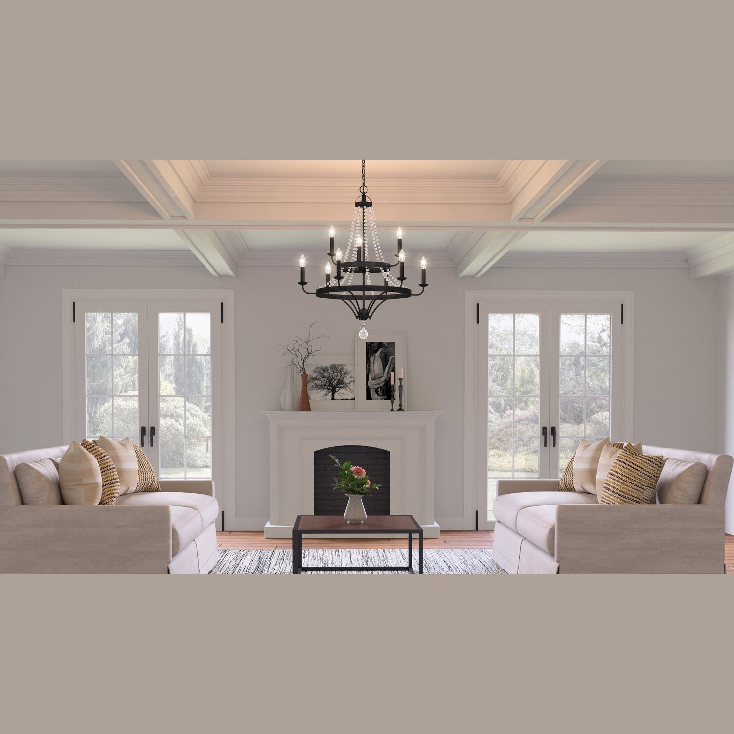 Quoizel - ADL5030MBK - Nine Light Chandelier - Adelaide - Matte Black