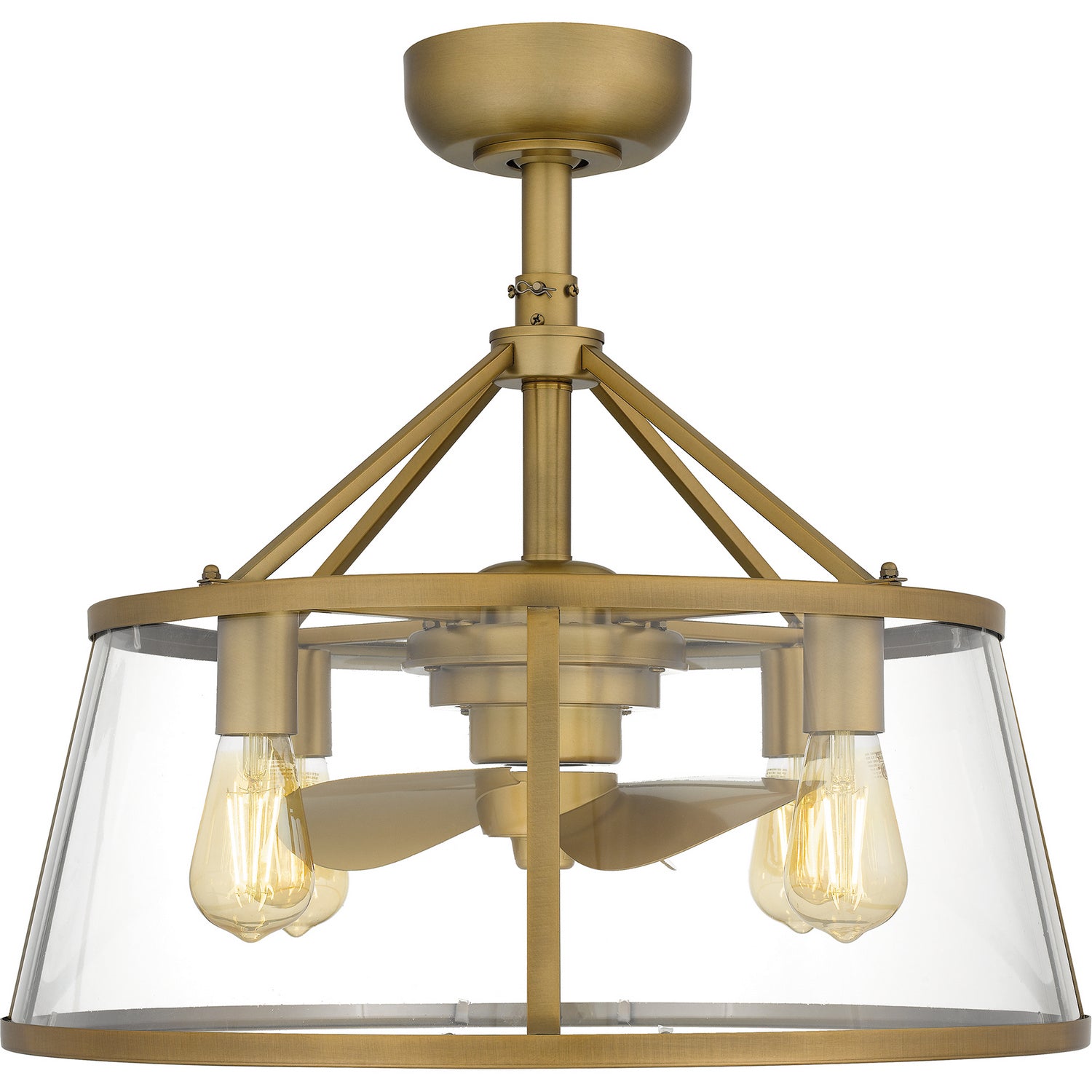 Quoizel - BAW3122WS - Four Light Fandelier - Barlow - Weathered Brass