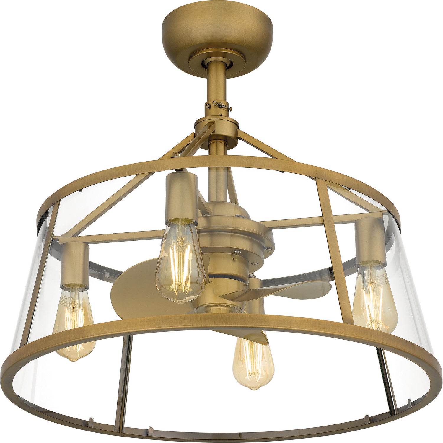 Quoizel - BAW3122WS - Four Light Fandelier - Barlow - Weathered Brass