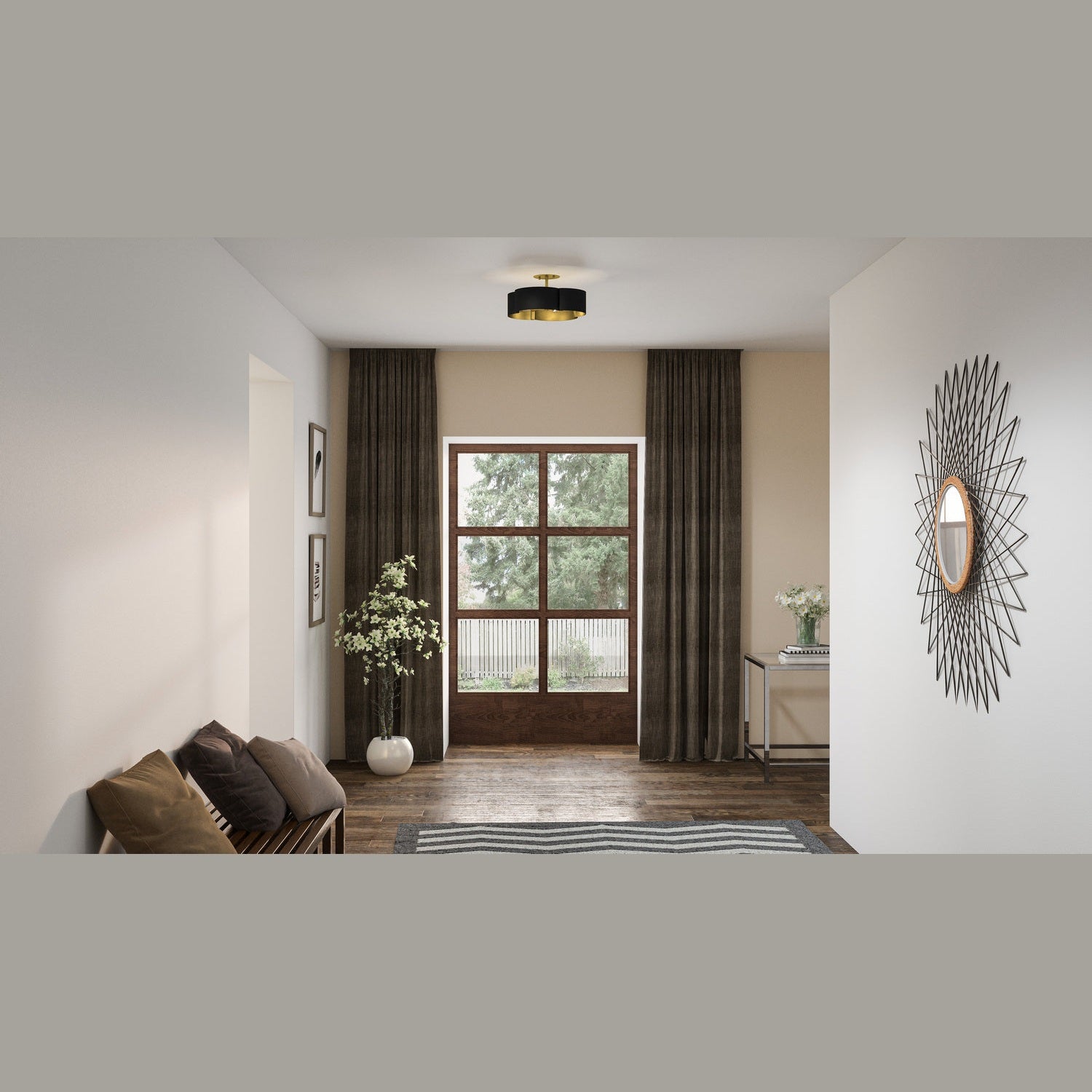 Quoizel - BSM1714MBK - Four Light Semi-Flush Mount - Balsam - Matte Black