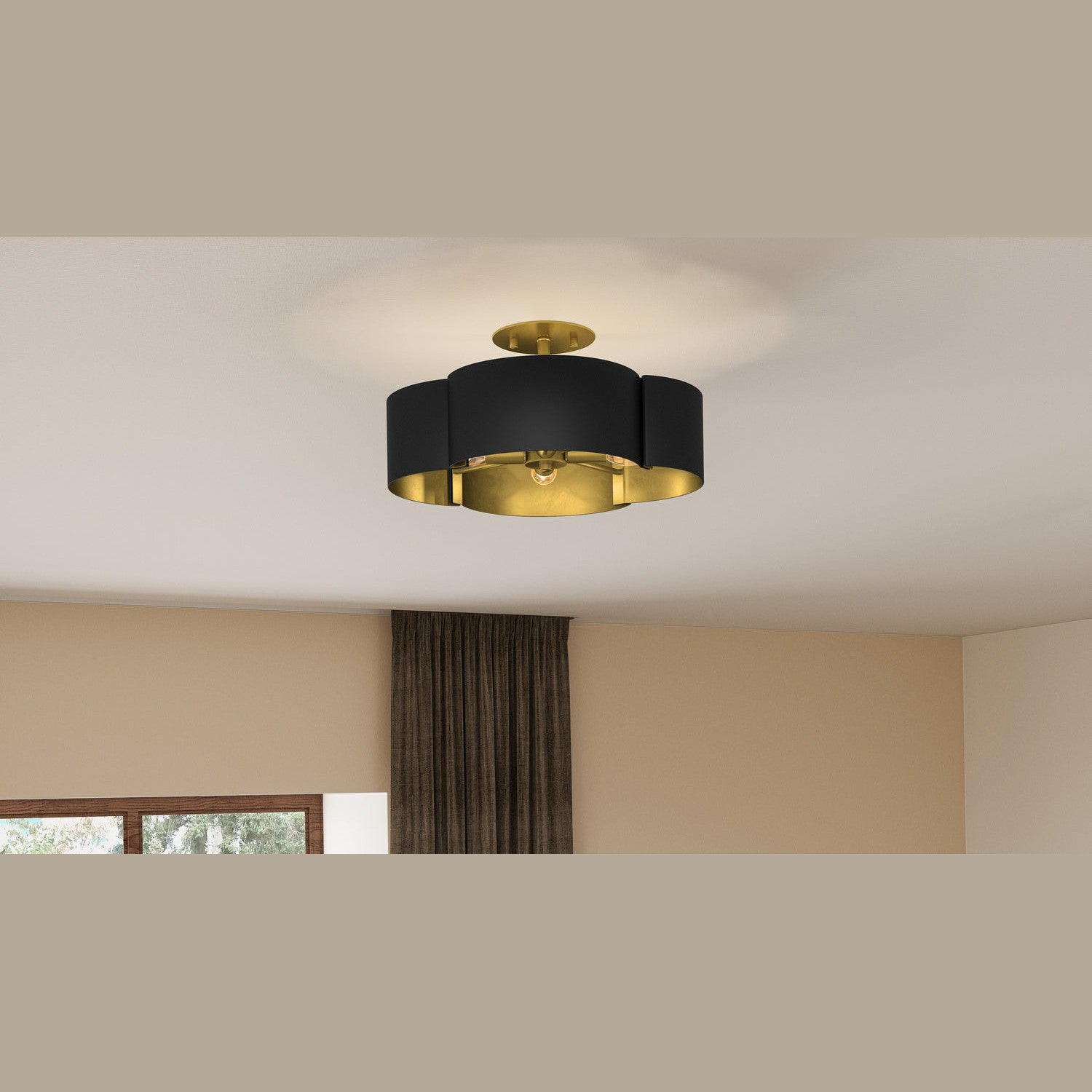 Quoizel - BSM1714MBK - Four Light Semi-Flush Mount - Balsam - Matte Black