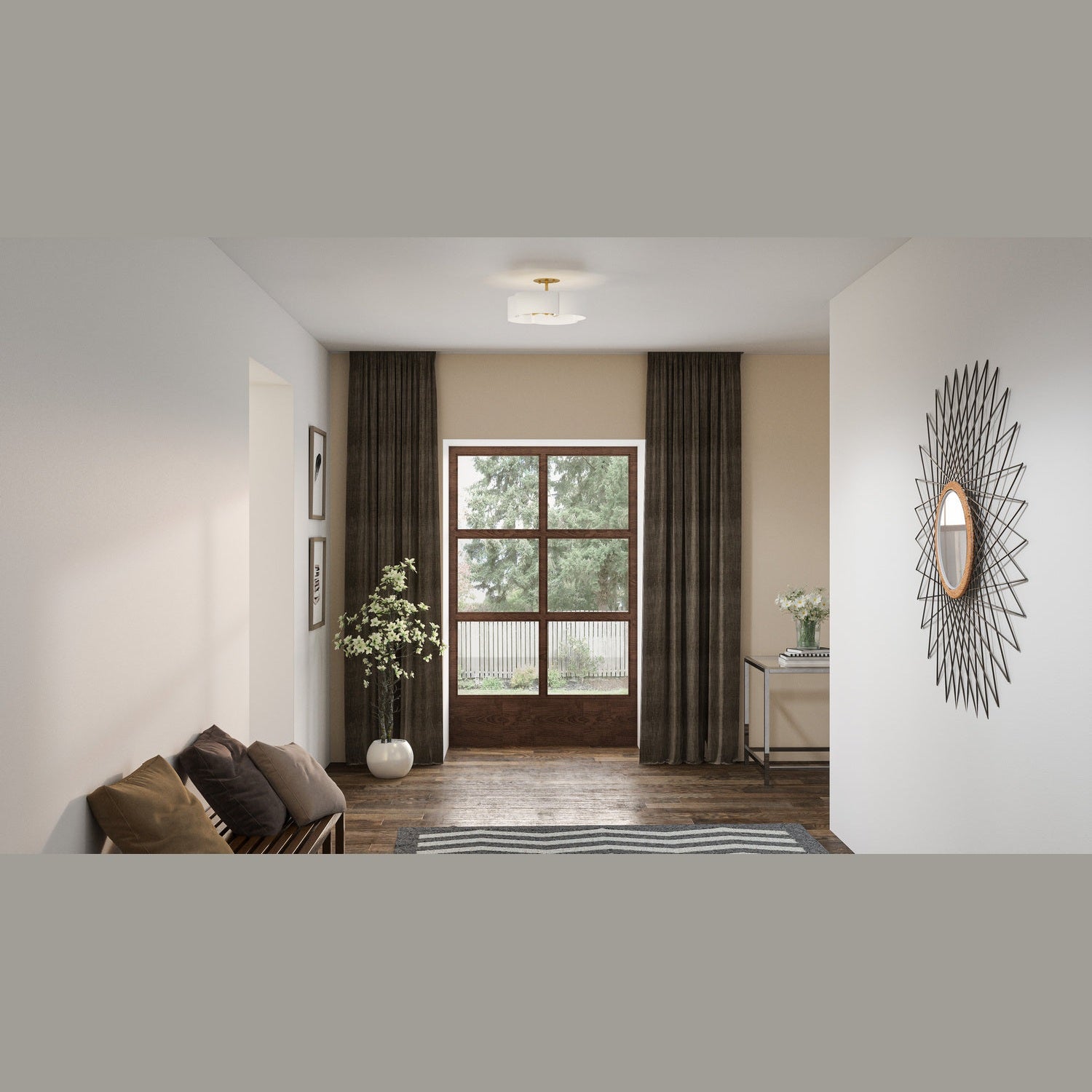 Quoizel - BSM1714W - Four Light Semi-Flush Mount - Balsam - Matte White
