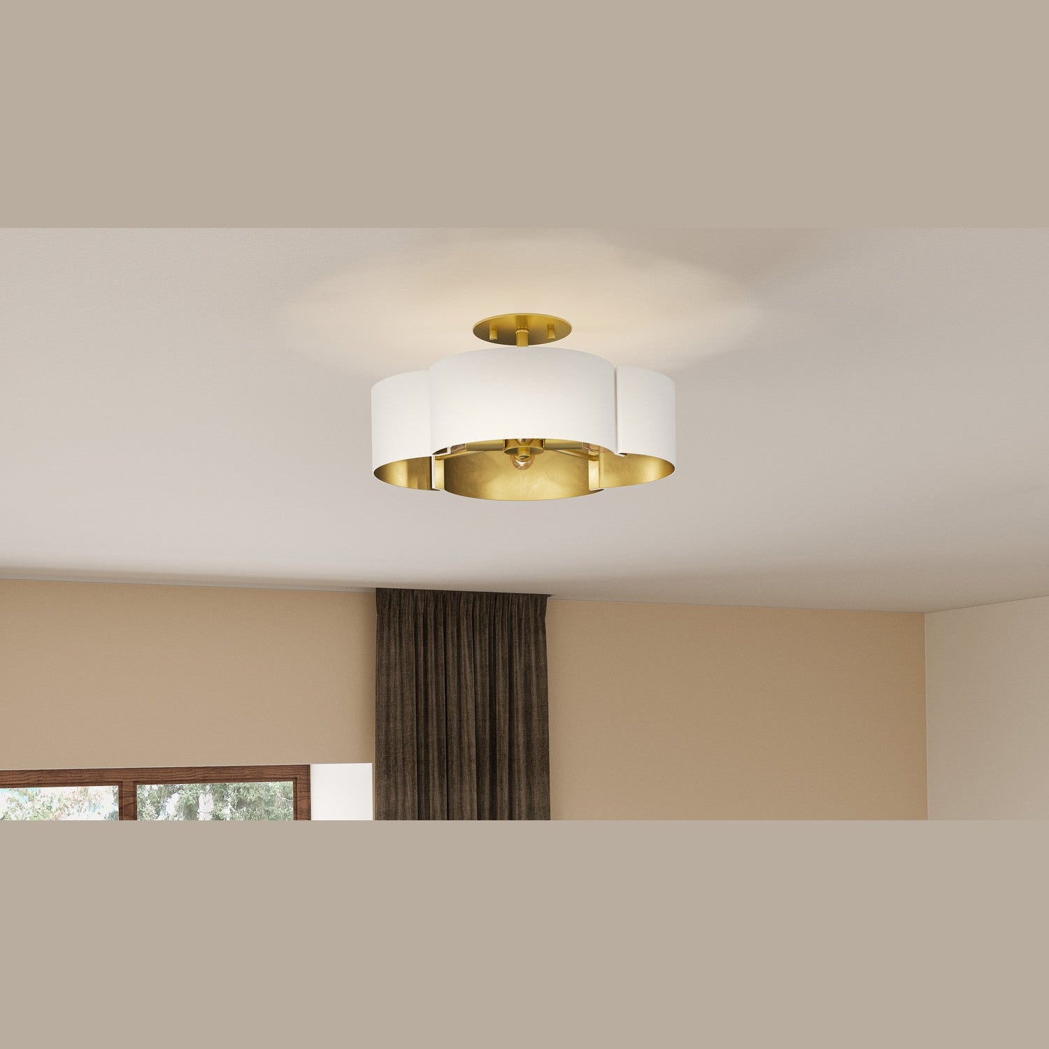 Quoizel - BSM1714W - Four Light Semi-Flush Mount - Balsam - Matte White