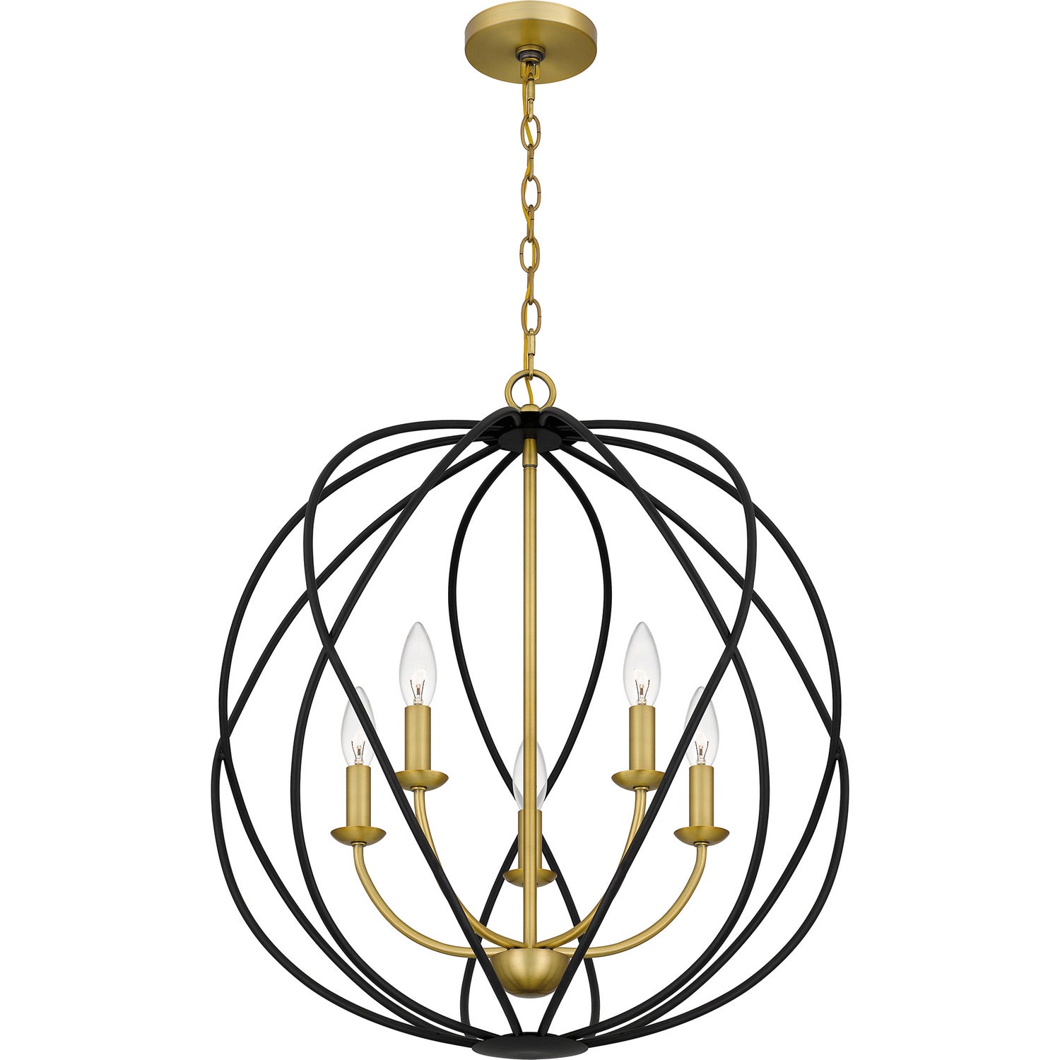 Quoizel - BYN2824AB - Five Light Pendant - Bryn - Aged Brass