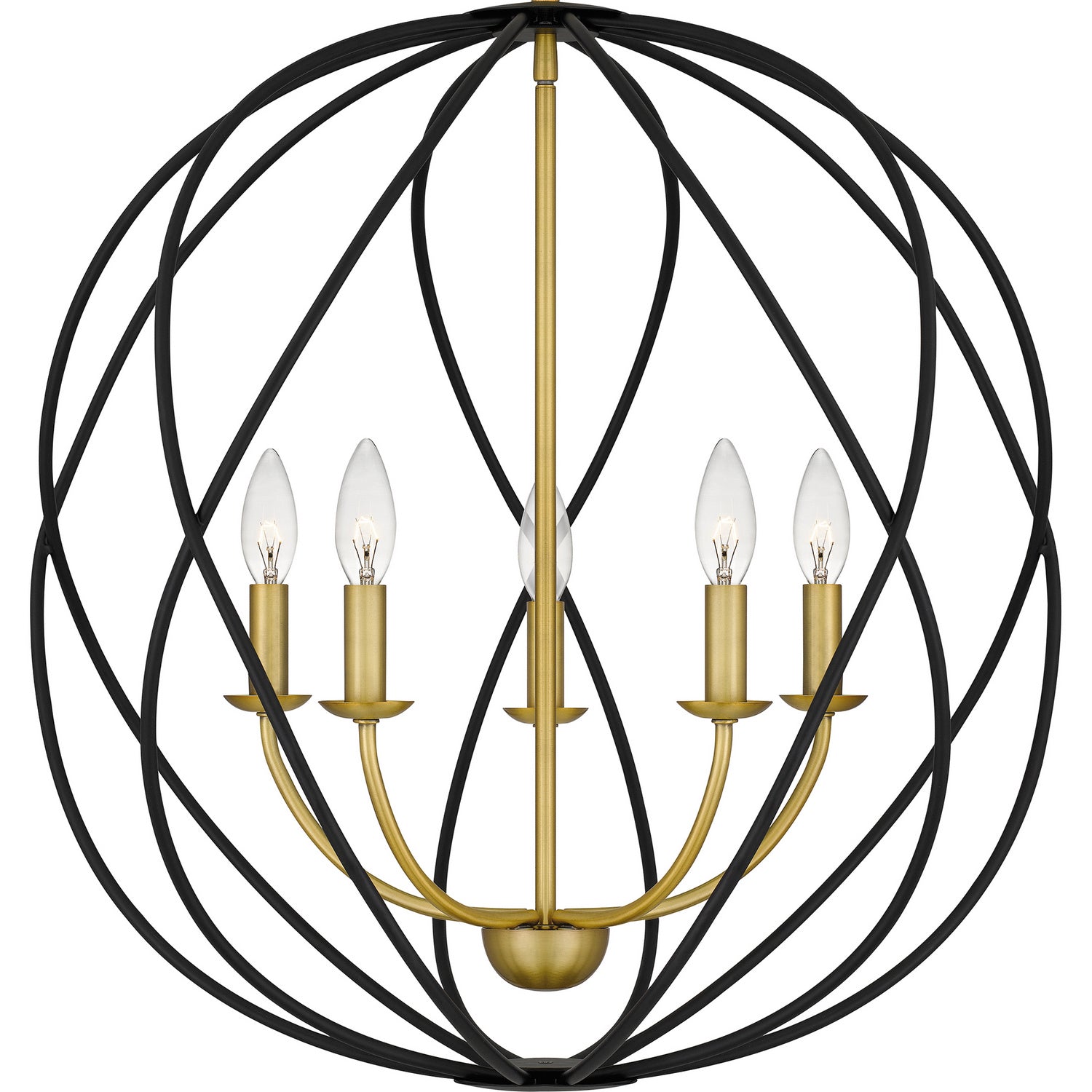 Quoizel - BYN2824AB - Five Light Pendant - Bryn - Aged Brass
