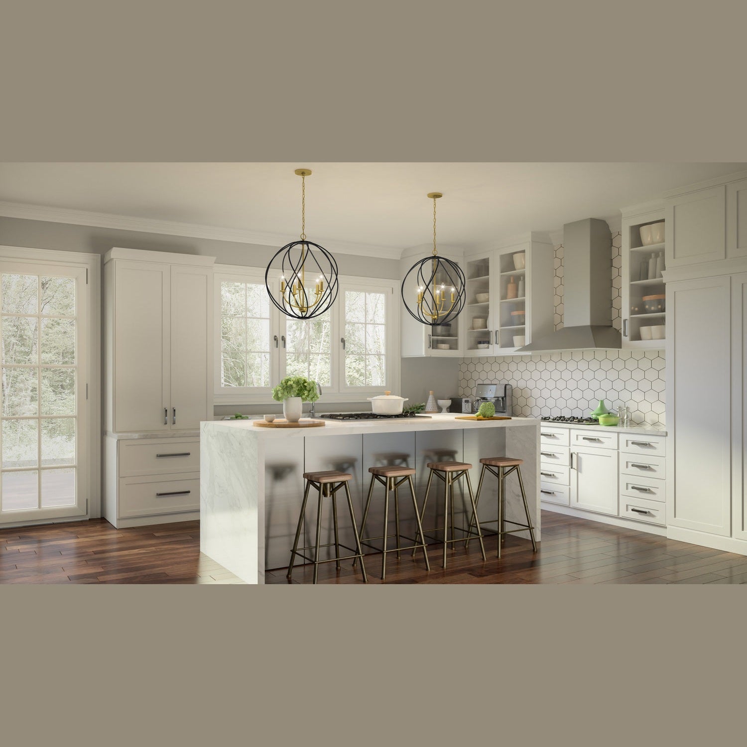 Quoizel - BYN2824AB - Five Light Pendant - Bryn - Aged Brass
