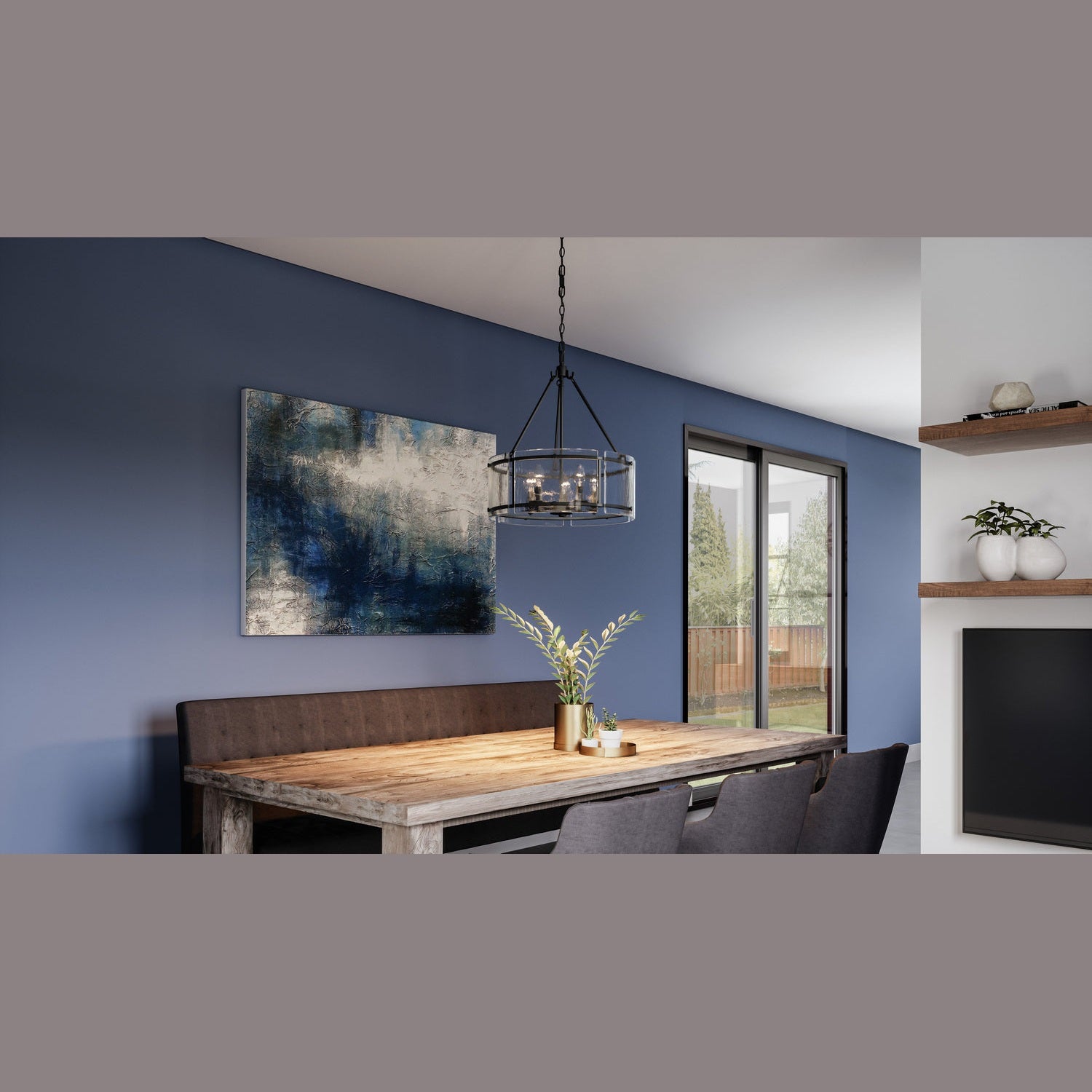 Quoizel - FTS2821EK - Five Light Pendant - Fortress - Earth Black