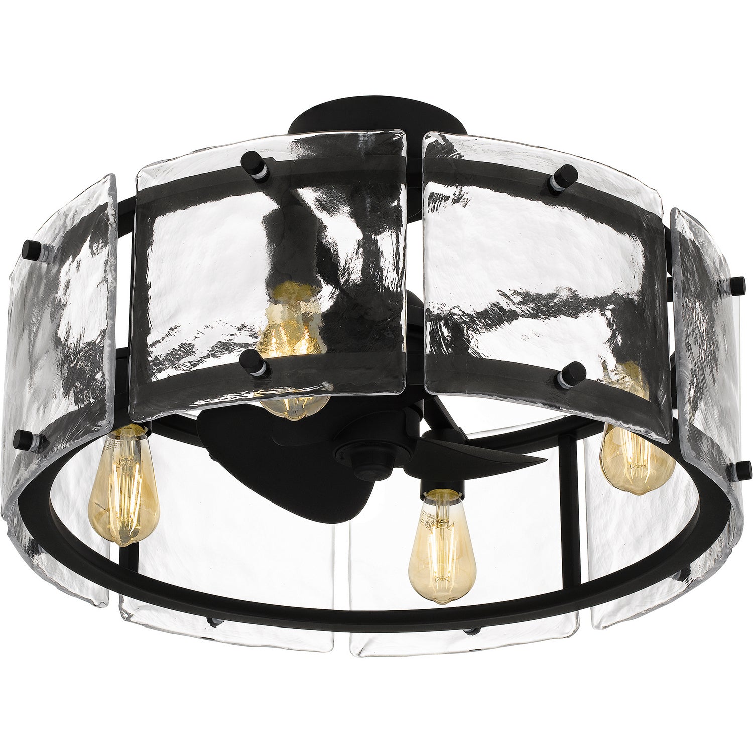 Quoizel - FTS3124EK - Four Light Fandelier - Fortress - Earth Black