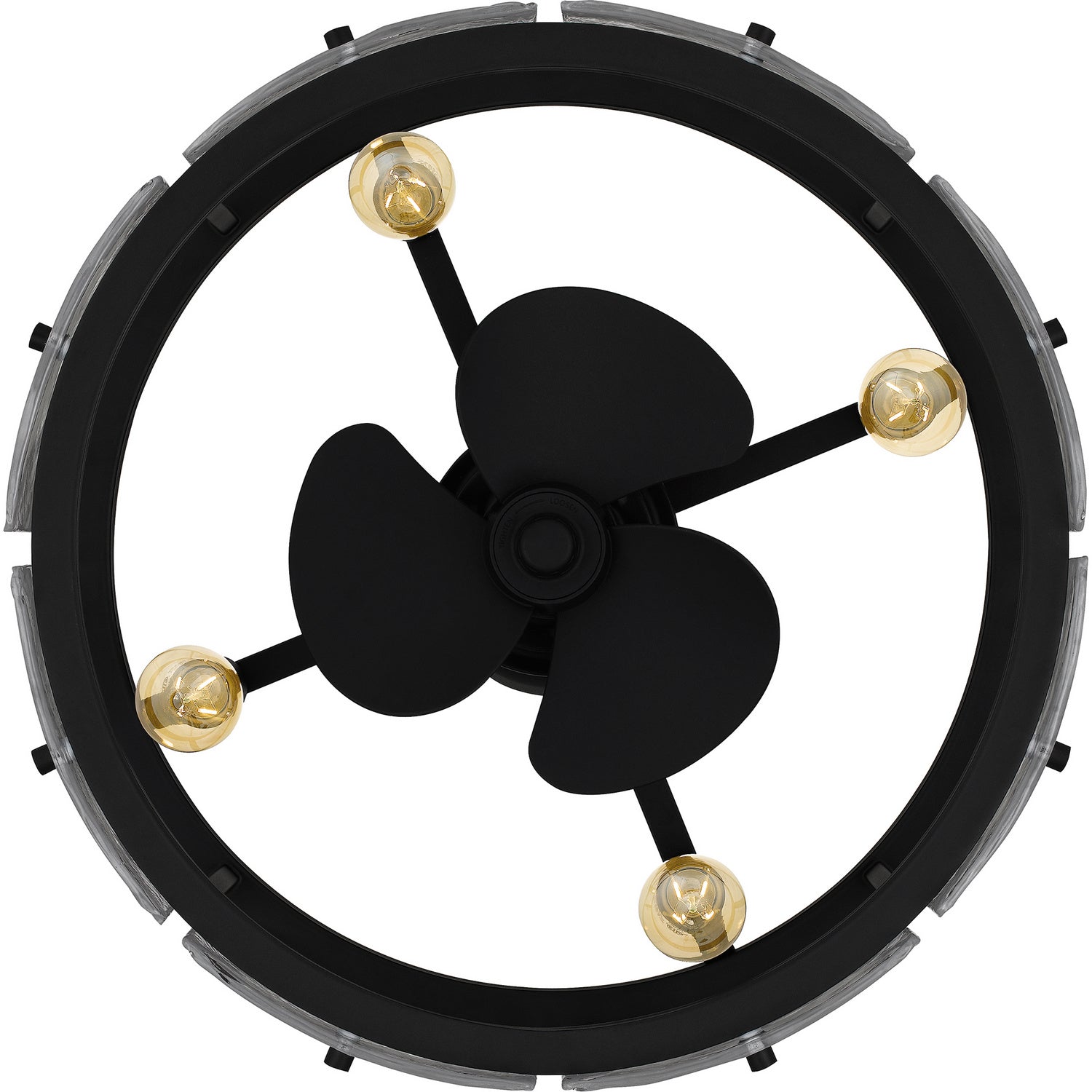 Quoizel - FTS3124EK - Four Light Fandelier - Fortress - Earth Black