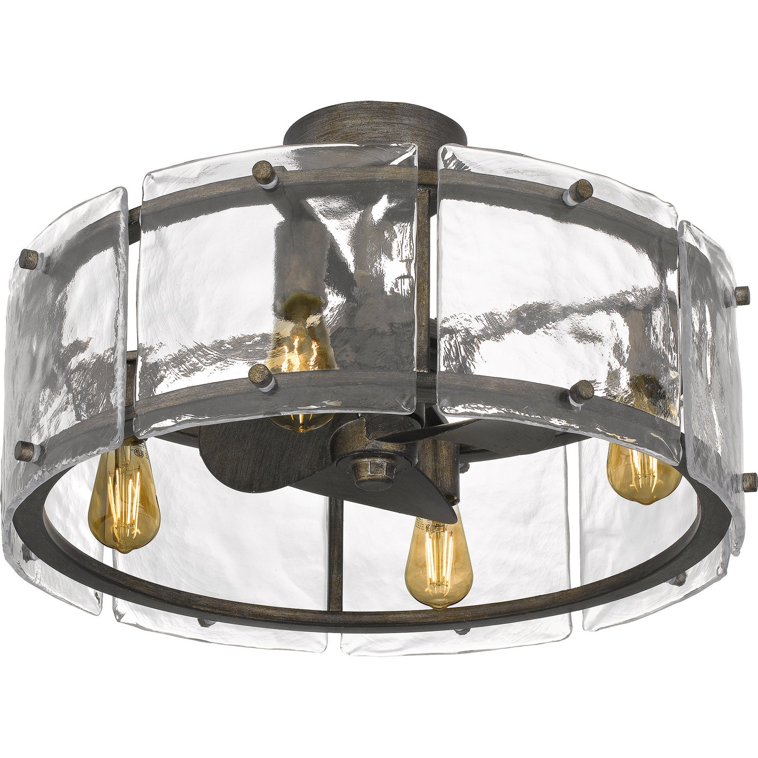 Quoizel - FTS3124MM - Four Light Fandelier - Fortress - Mottled Silver